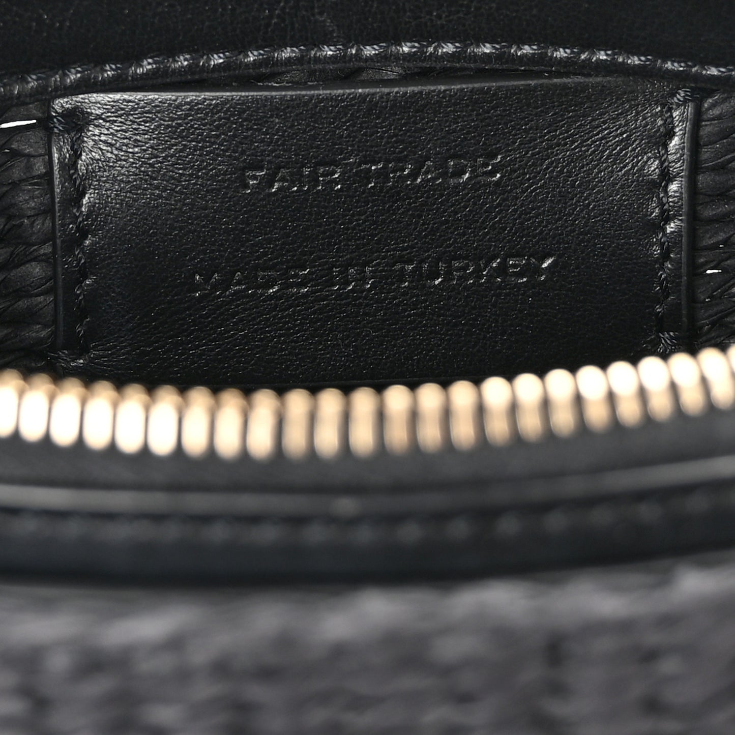 X MIFUKO Raffia Calfskin Mini Chain Basket Black