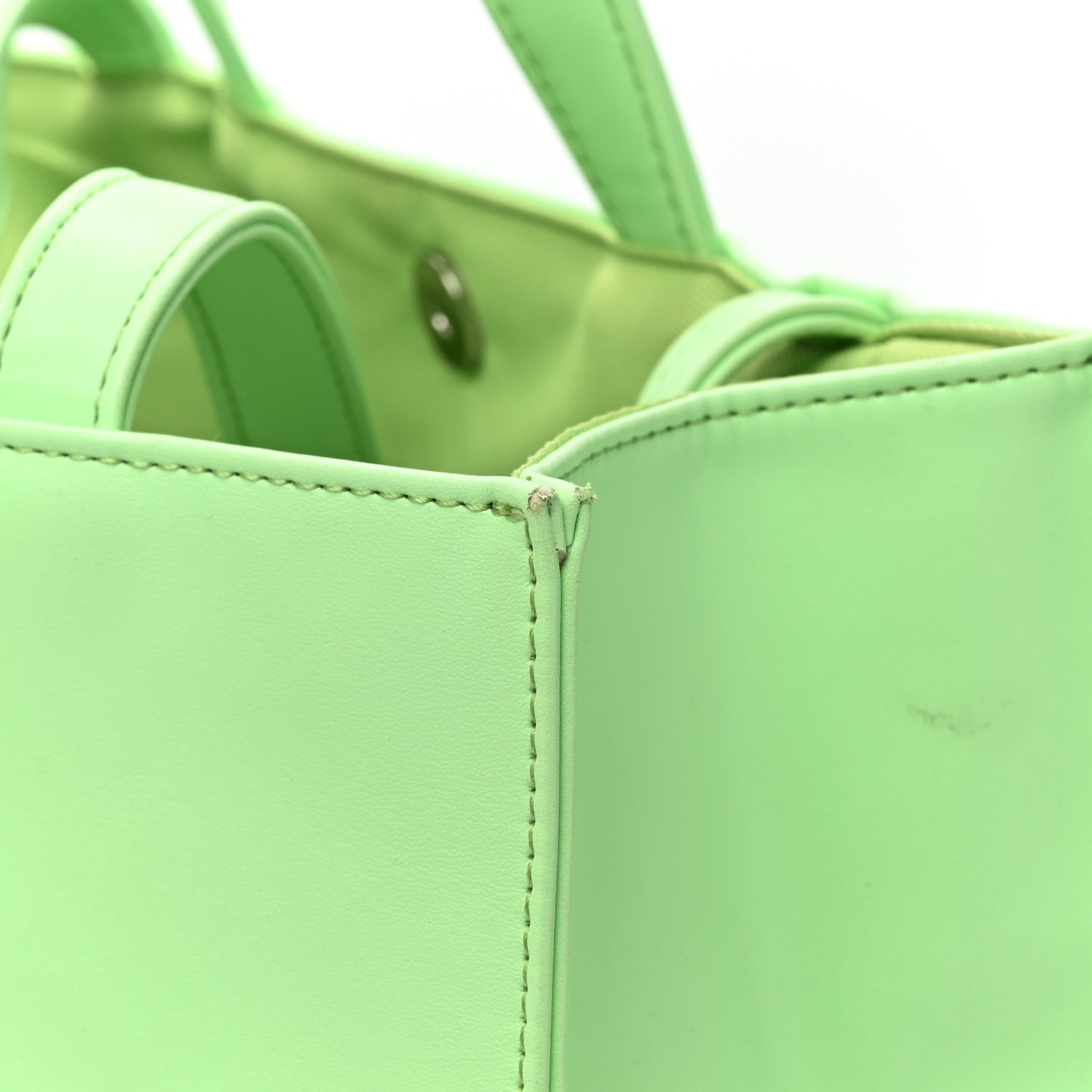 Vegan Leather Medium Shopping Bag Double Mint