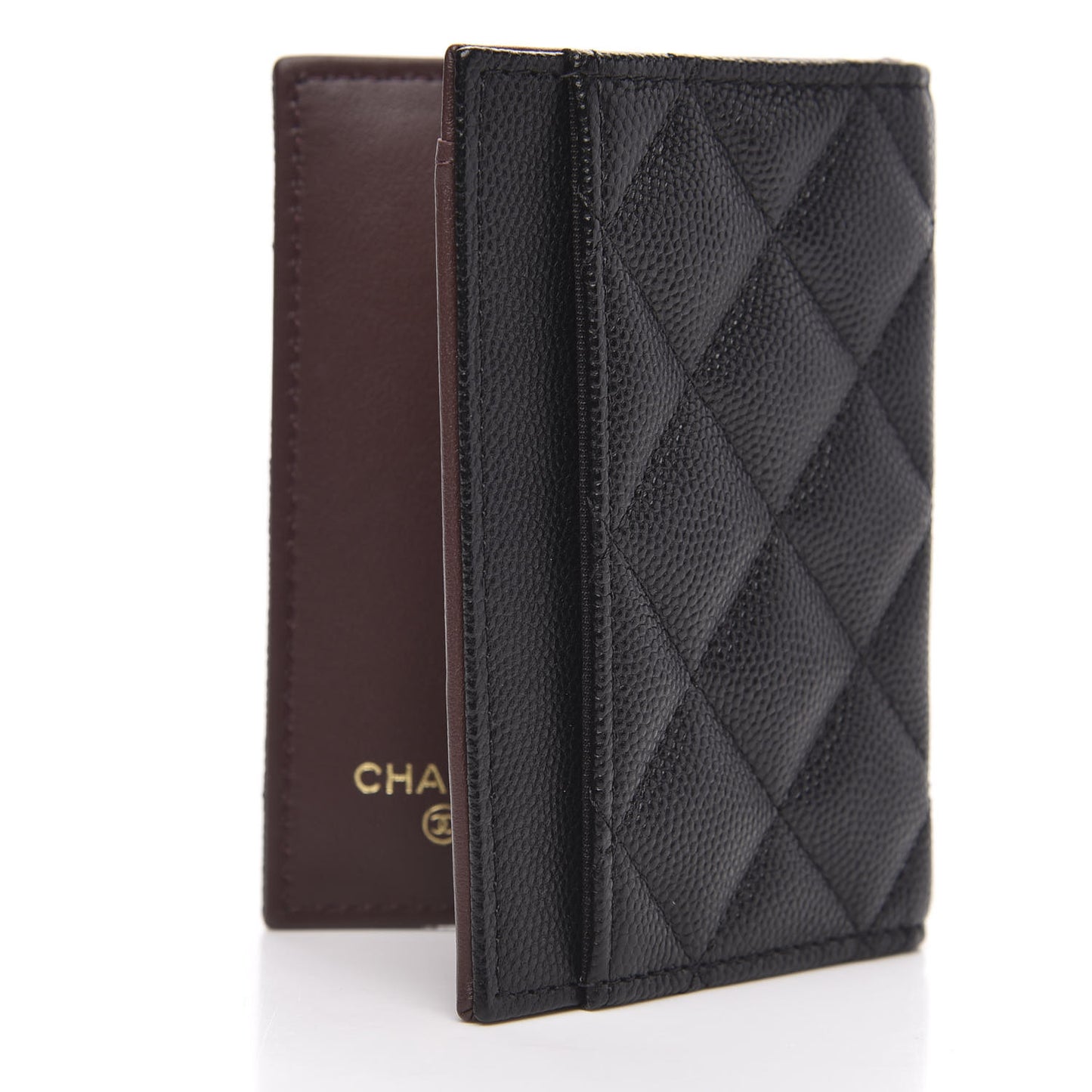 Caviar Quilted Card Holder Wallet Black