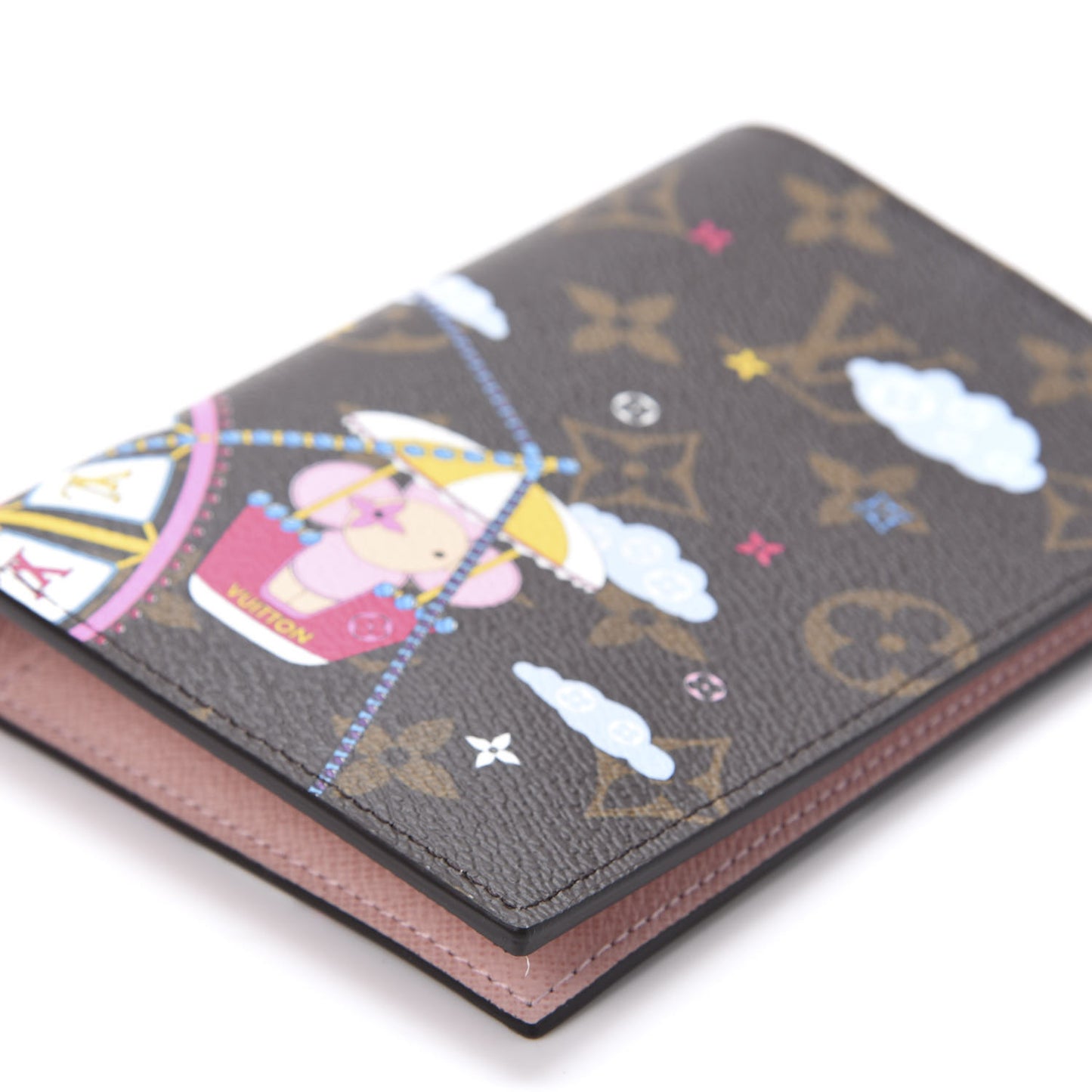 Monogram 2020 Christmas Animation Big Wheel Passport Cover Rose Ballerine