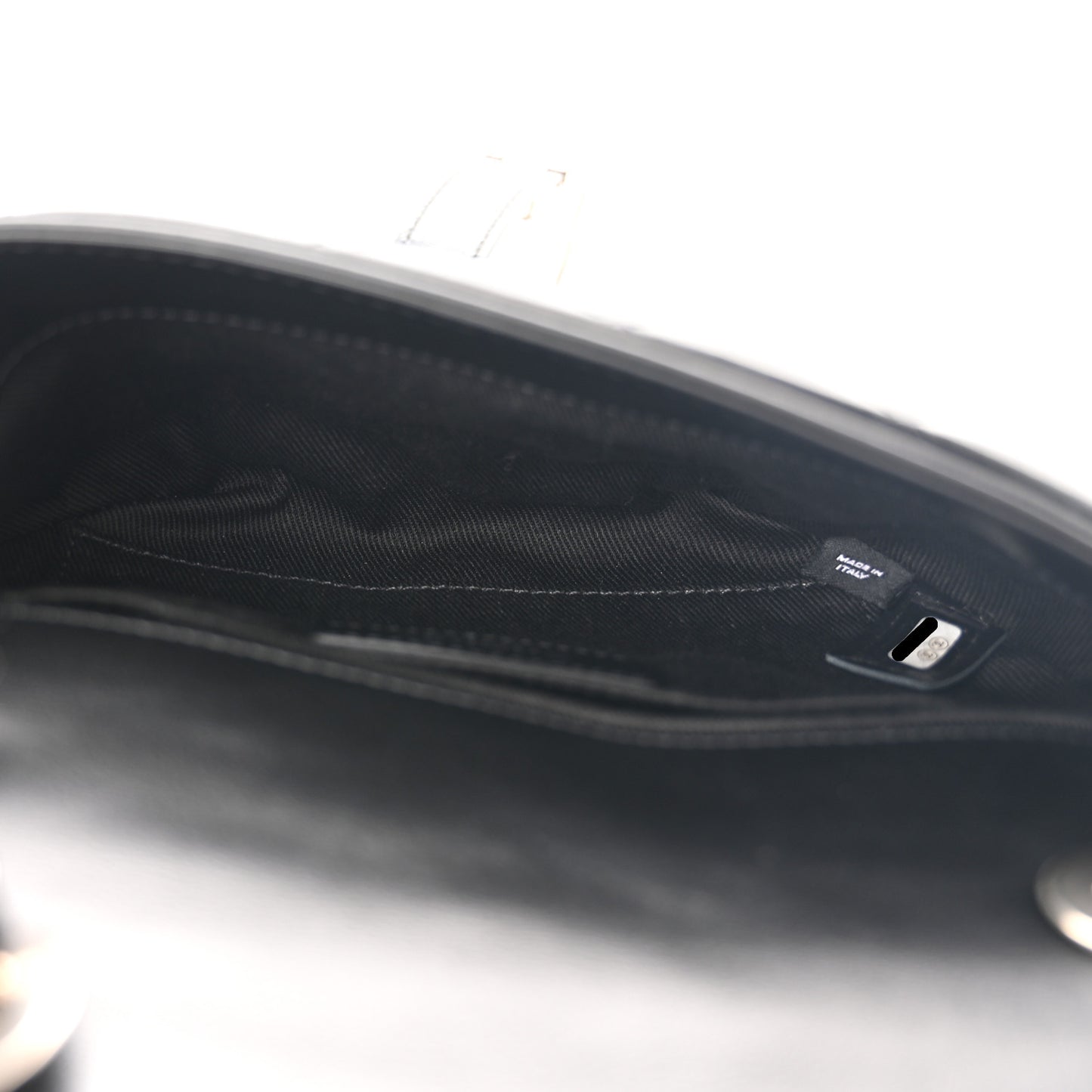 Calfskin Quilted CC Uniform Flap Belt Bag Black