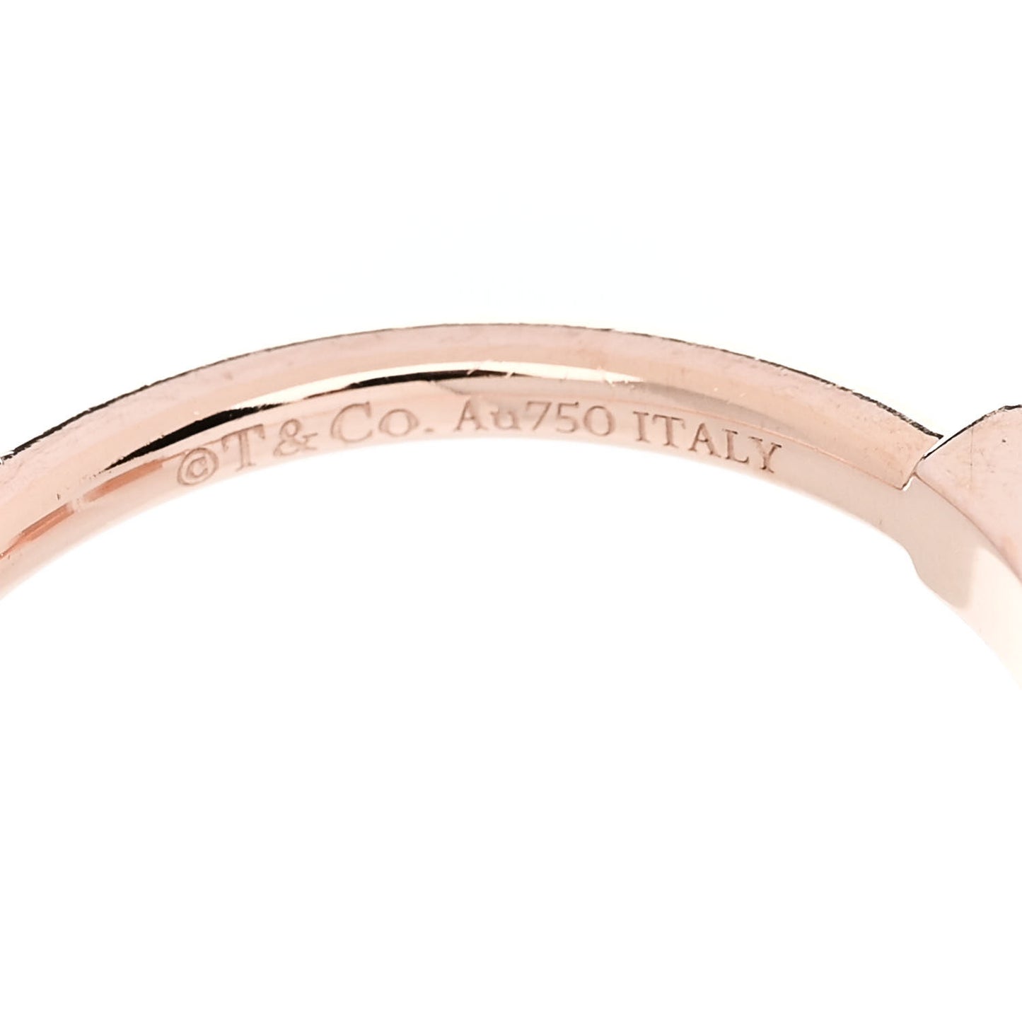 18K Rose Gold Diamond Mother of Pearl T Wire Ring 56 7.75