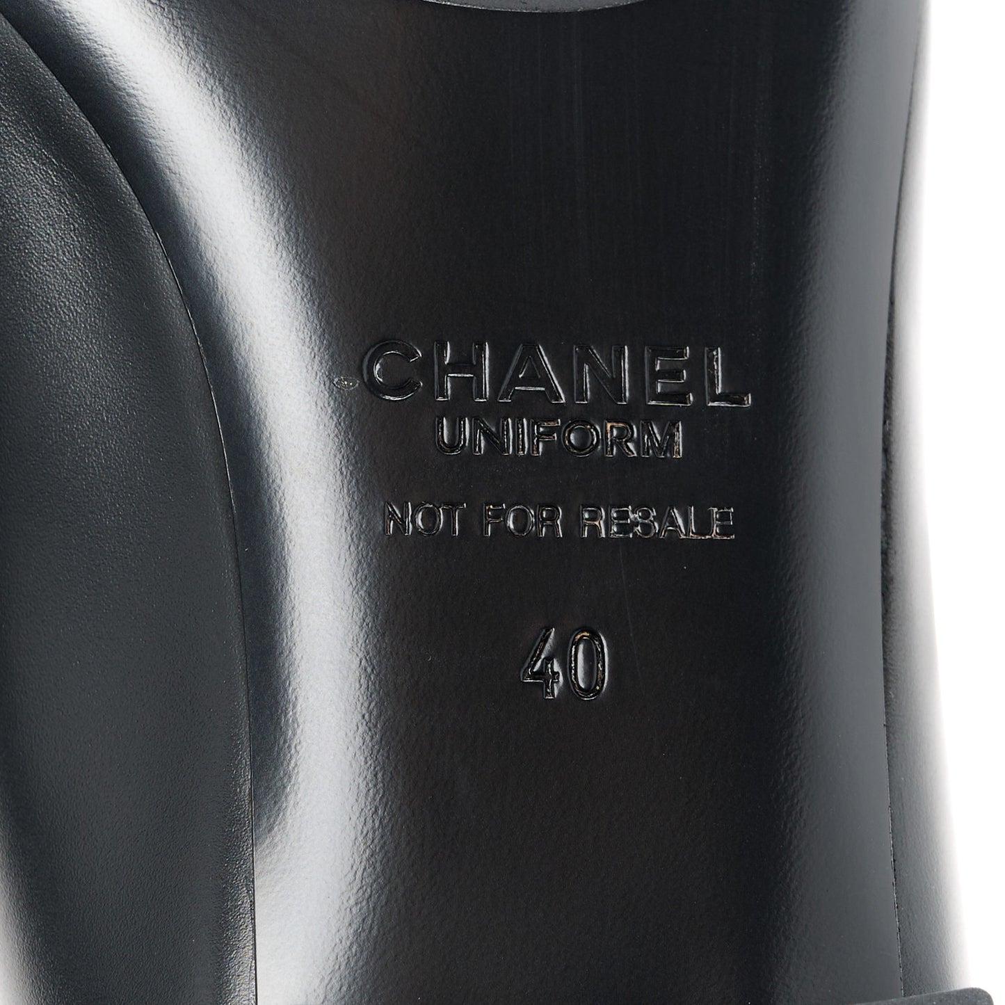 Lambskin Cap Toe CC Uniform Ballerina Flats 40 Black