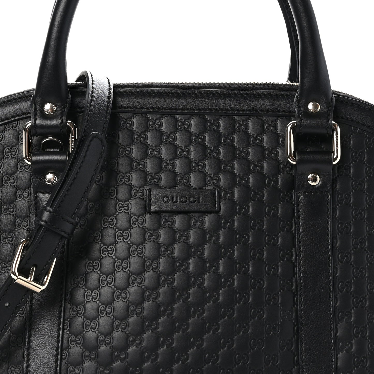 Microguccissima Medium Dome Bag Black