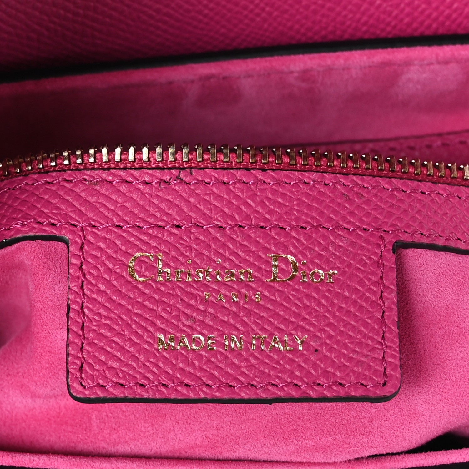 Christian Dior Grained Calfskin Saddle Bag With Strap Fuchsia 6 of 10