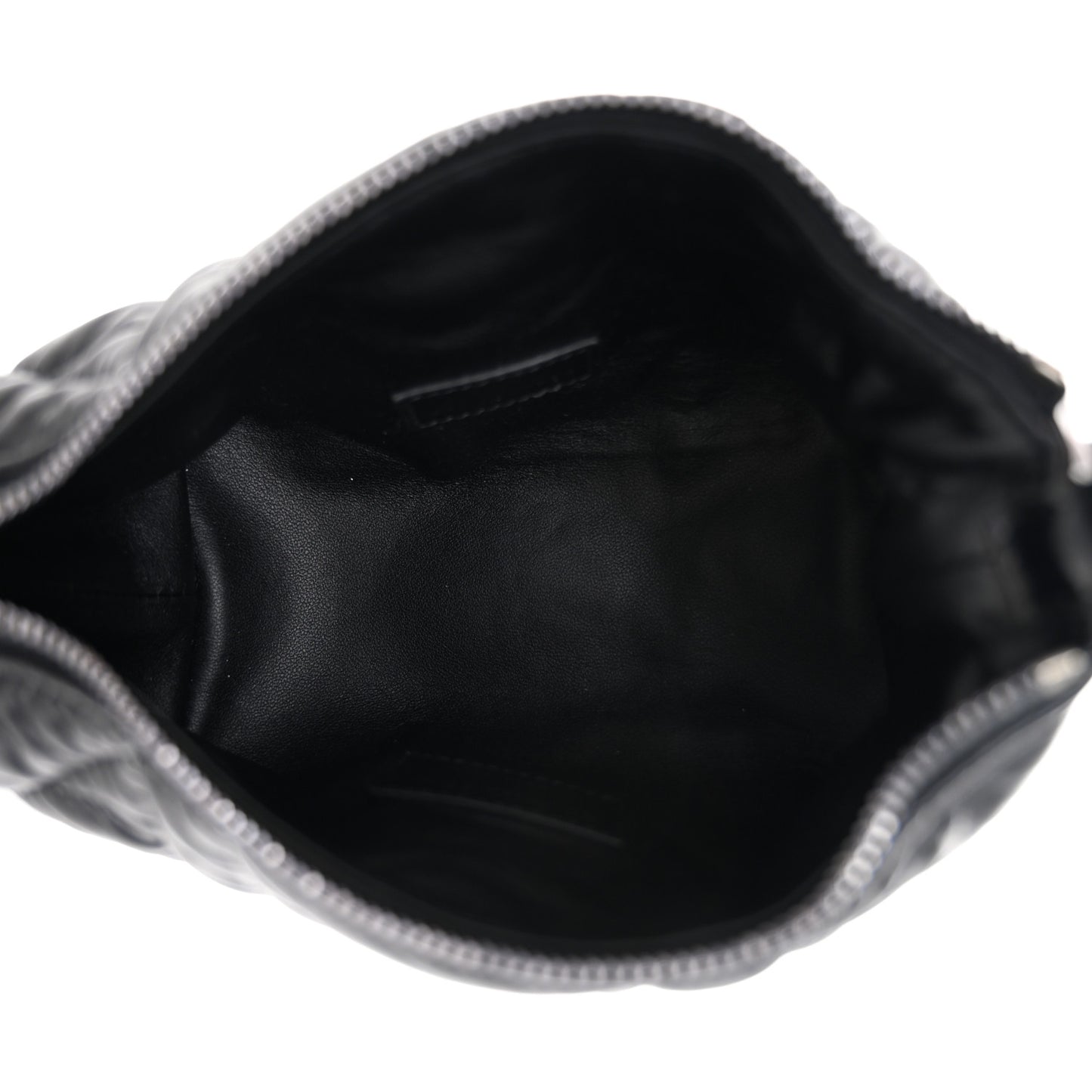 Calfskin Macrocannage Small Diortravel Nomad Pouch Black