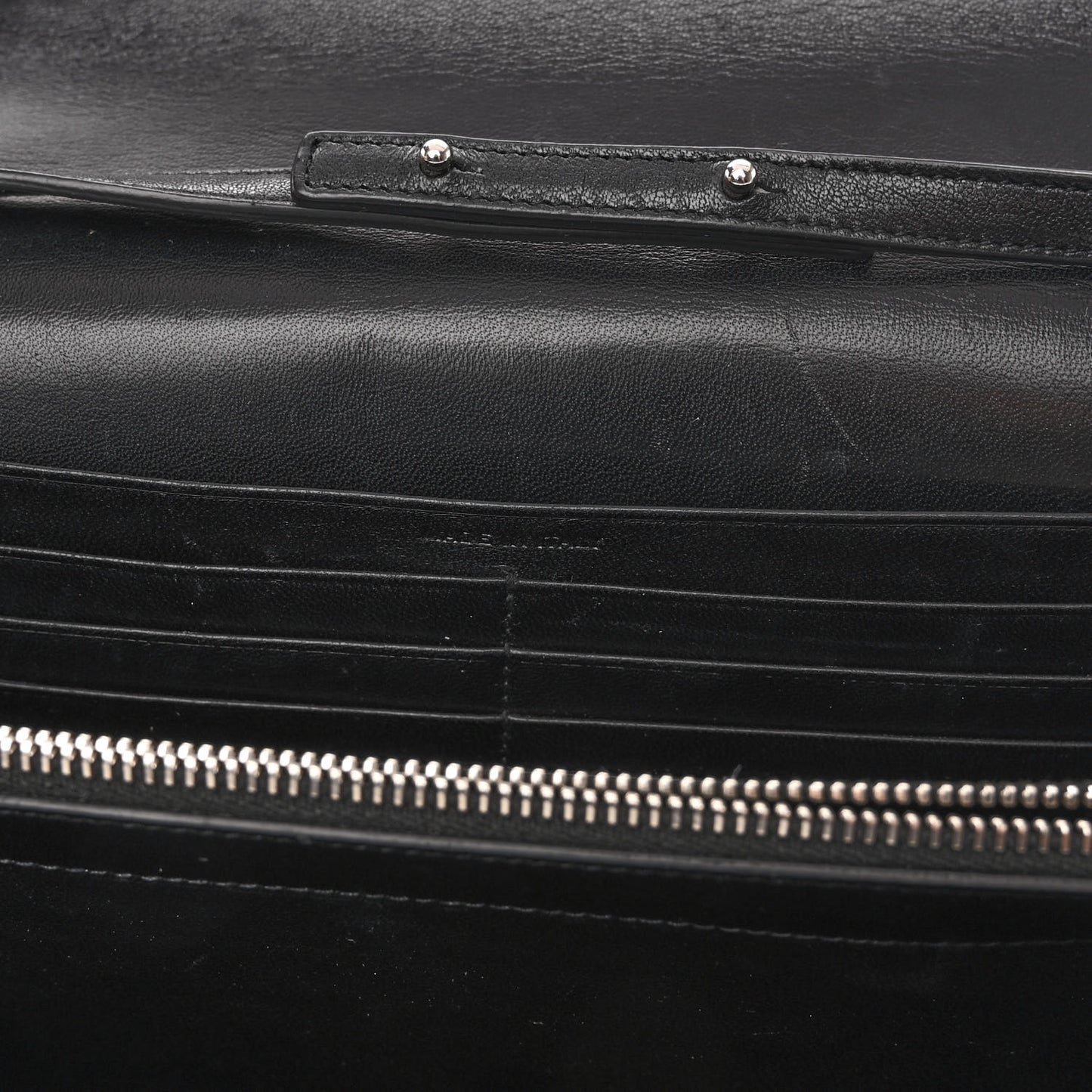 Calfskin Crocodile Embossed Monogram Chain Wallet Black