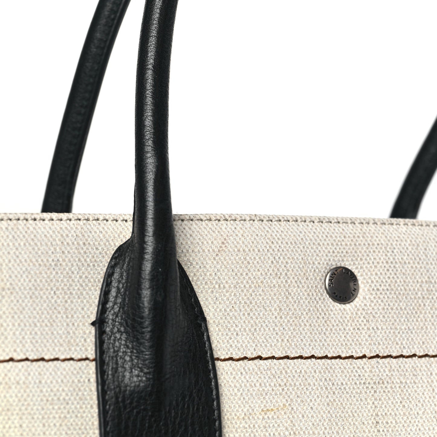 Linen Calfskin Rive Gauche Tote Optic White