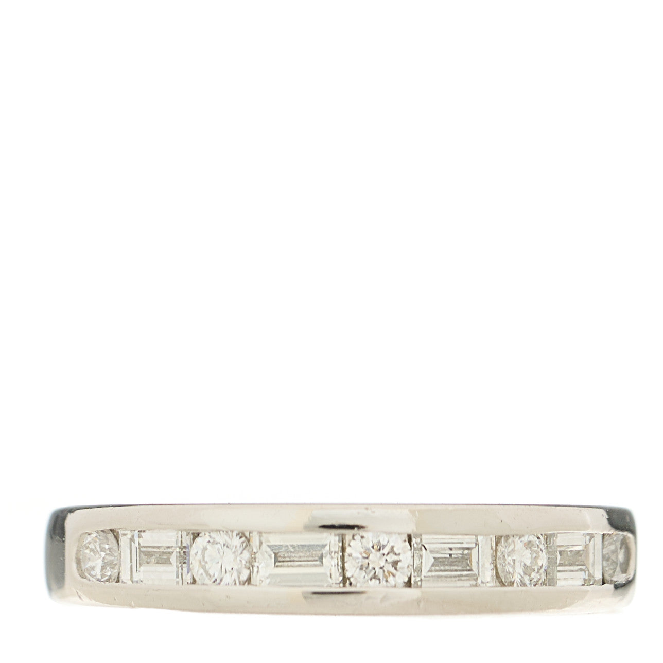 Tiffany Platinum Round Baguette Diamond 3mm Channel-Set Eternity Band Ring 48 4.5 1 of 5