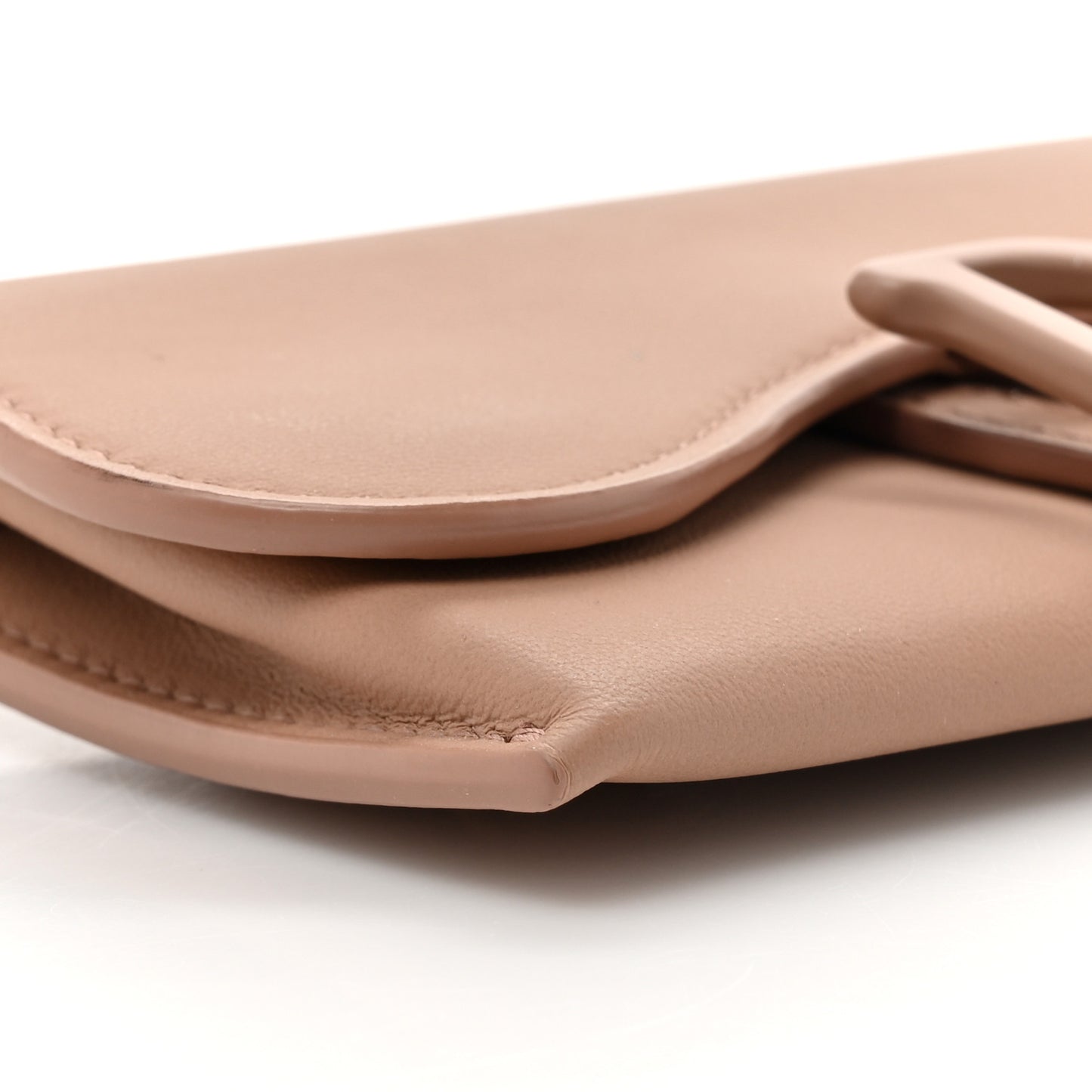 Ultra Matte Calfskin Nano Saddle Chain Pouch Rose Des Vents