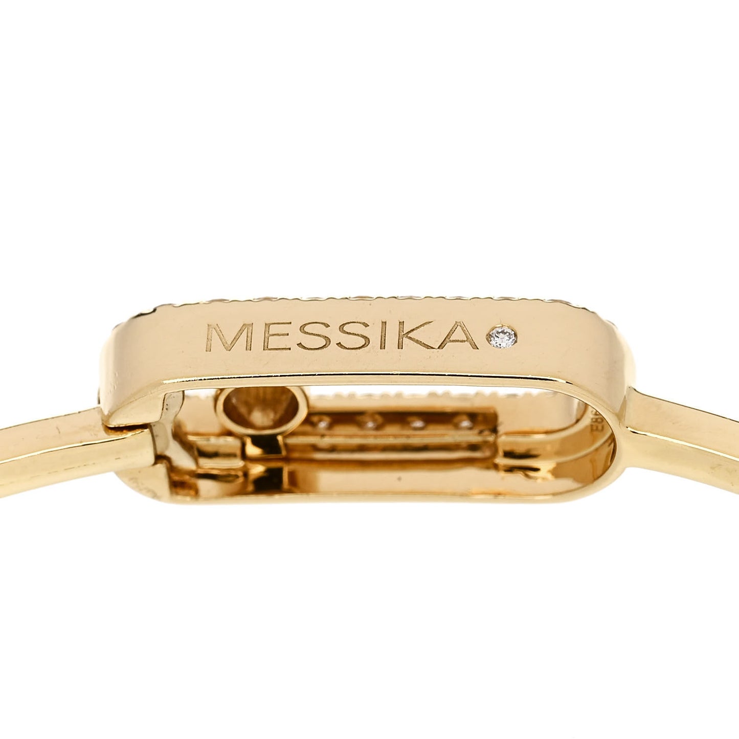 18K Yellow Gold Diamond Move Uno Pave Flex Bangle Bracelet