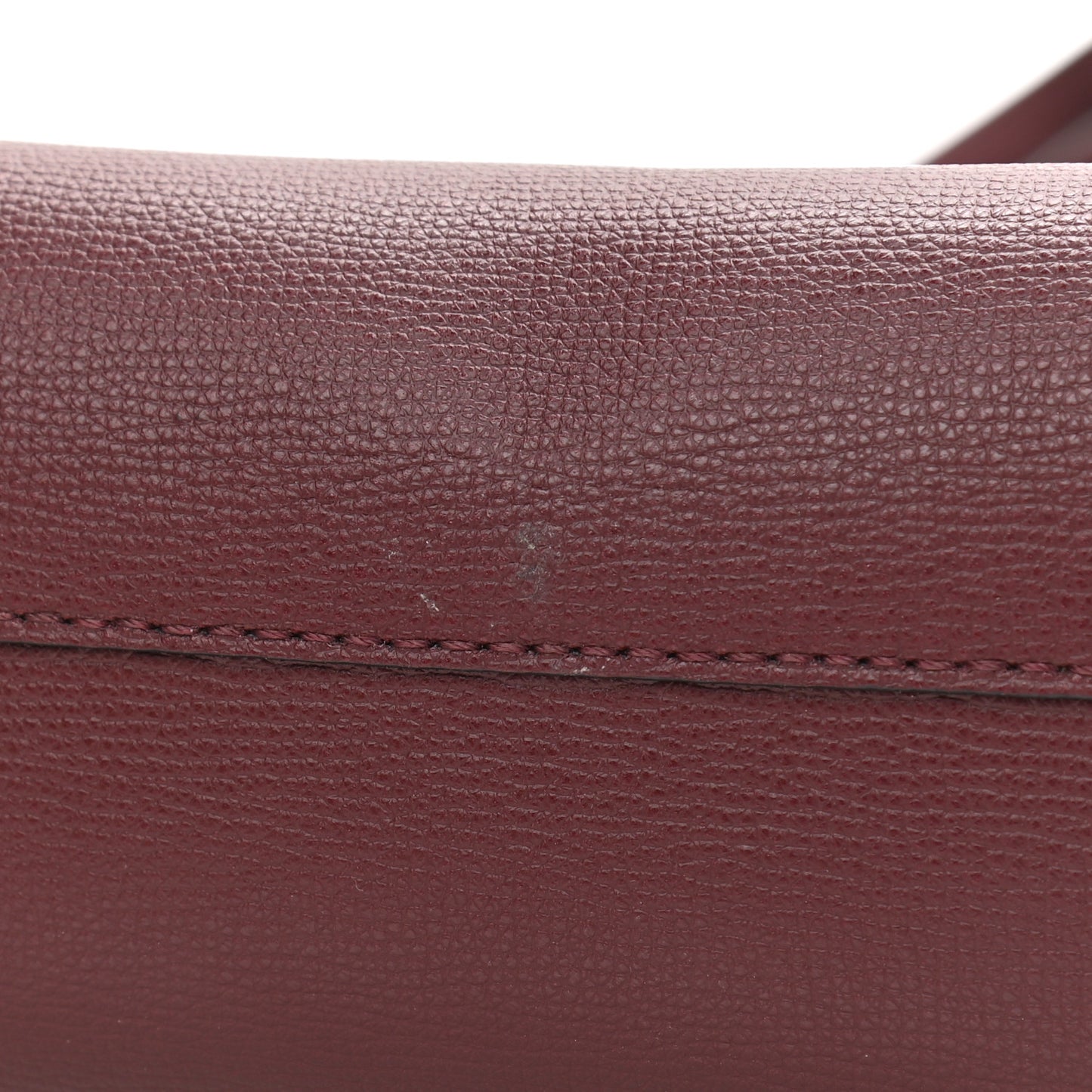 Calfskin Crest Embossed Small Tote Burgundy