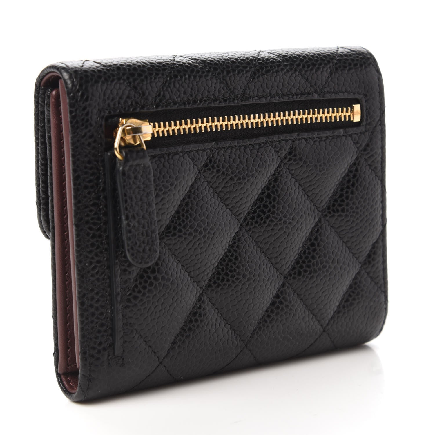 Chanel Caviar Quilted Compact Flap Wallet Black 3 of 12