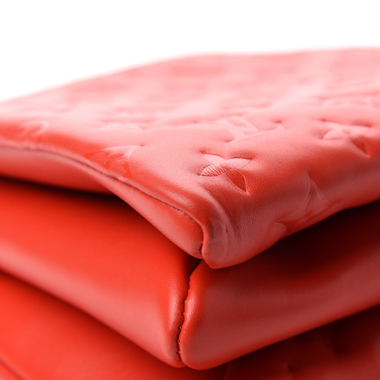 Lambskin Embossed Monogram Coussin PM Red