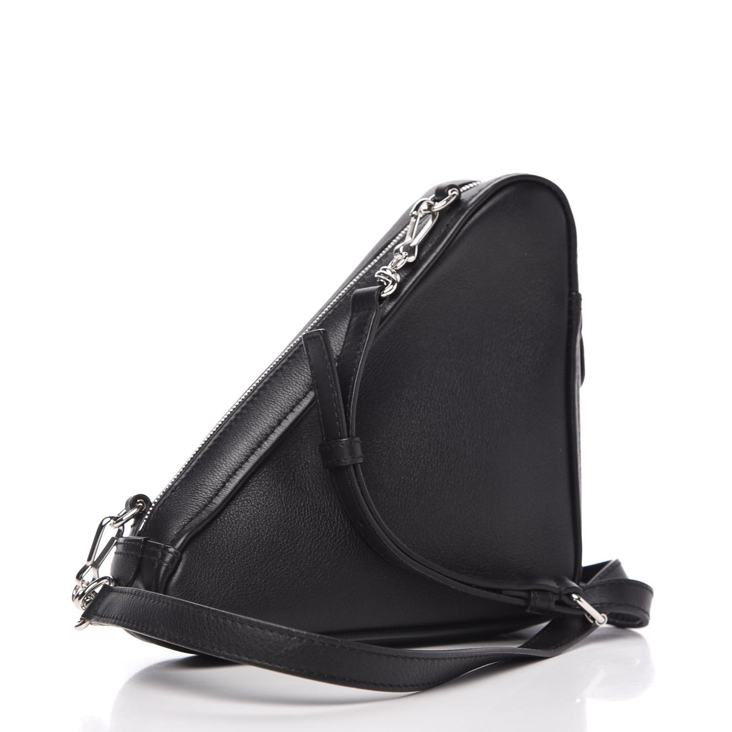 Calfskin Triangle Crossbody Bag Black