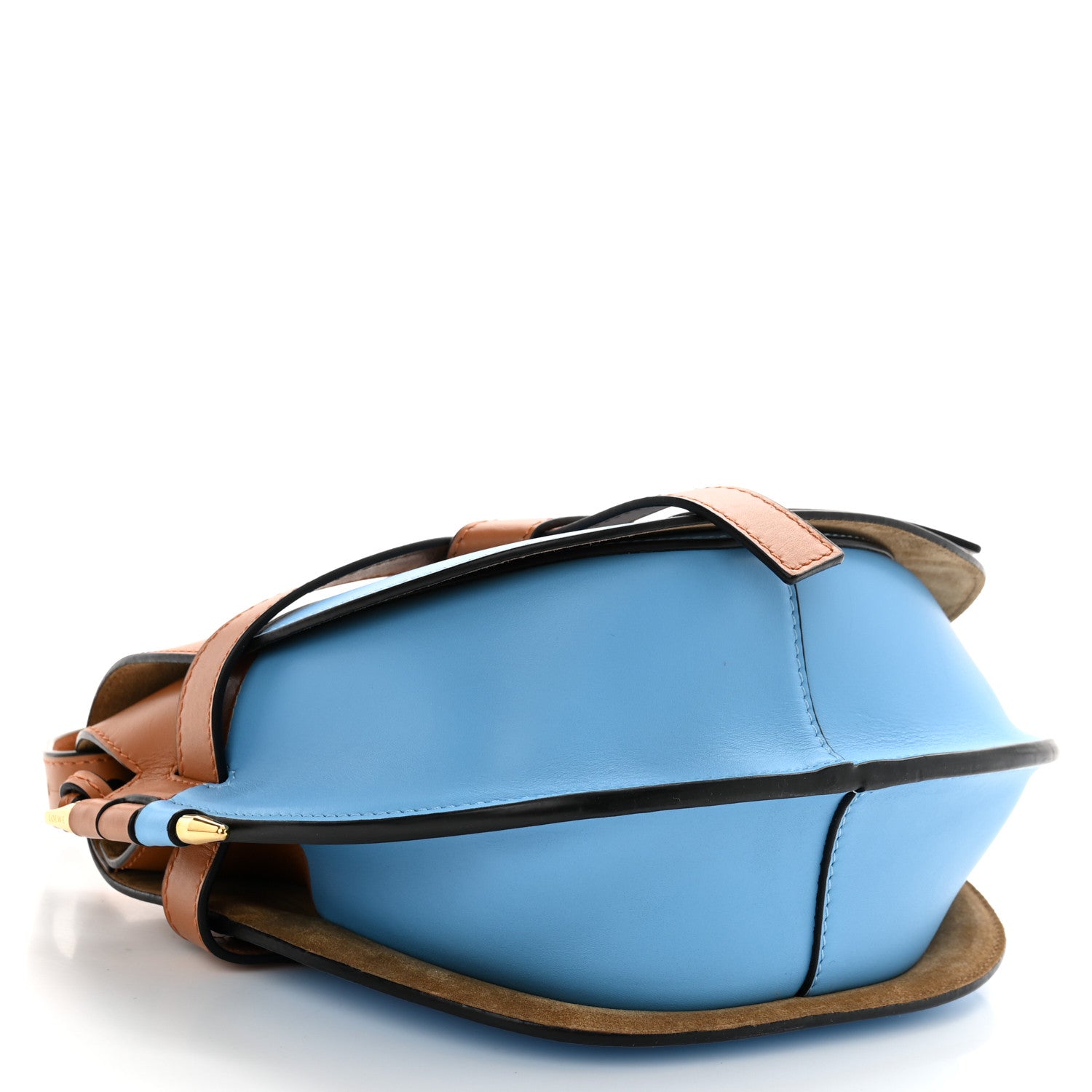 Loewe Calfskin Small Gate Crossbody Bag Tan Sky Blue 4 of 9