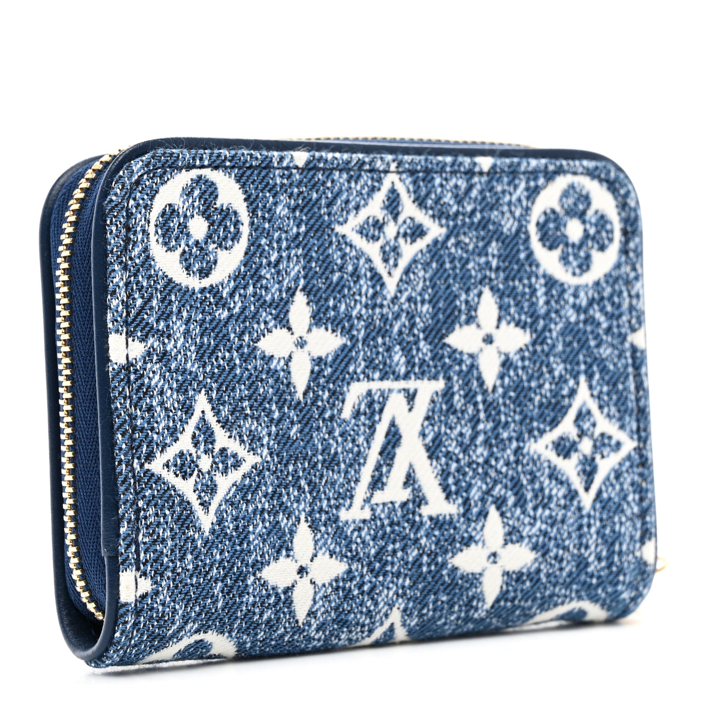 Denim Monogram Jacquard Zippy Coin Purse Bleu