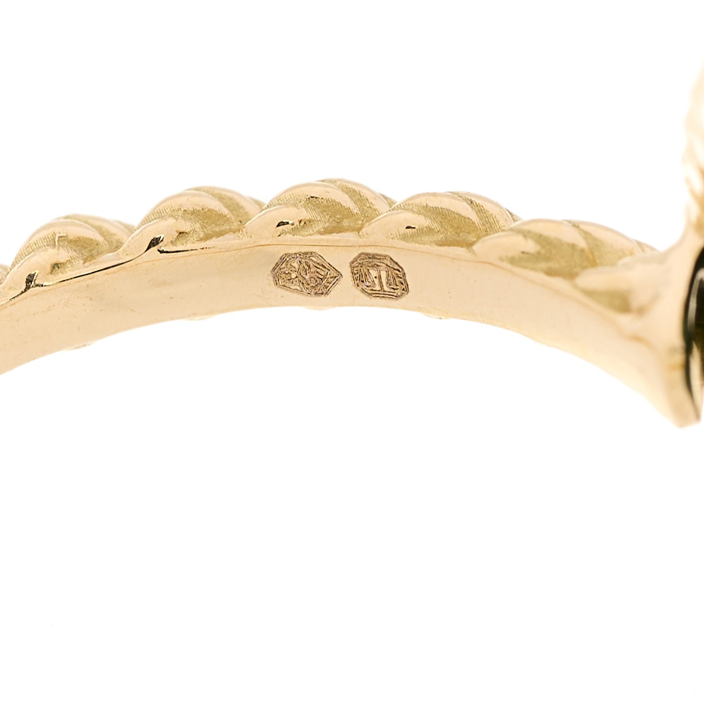 18K Yellow Gold Malachite Small Serpent Boheme Ring 50 5.25