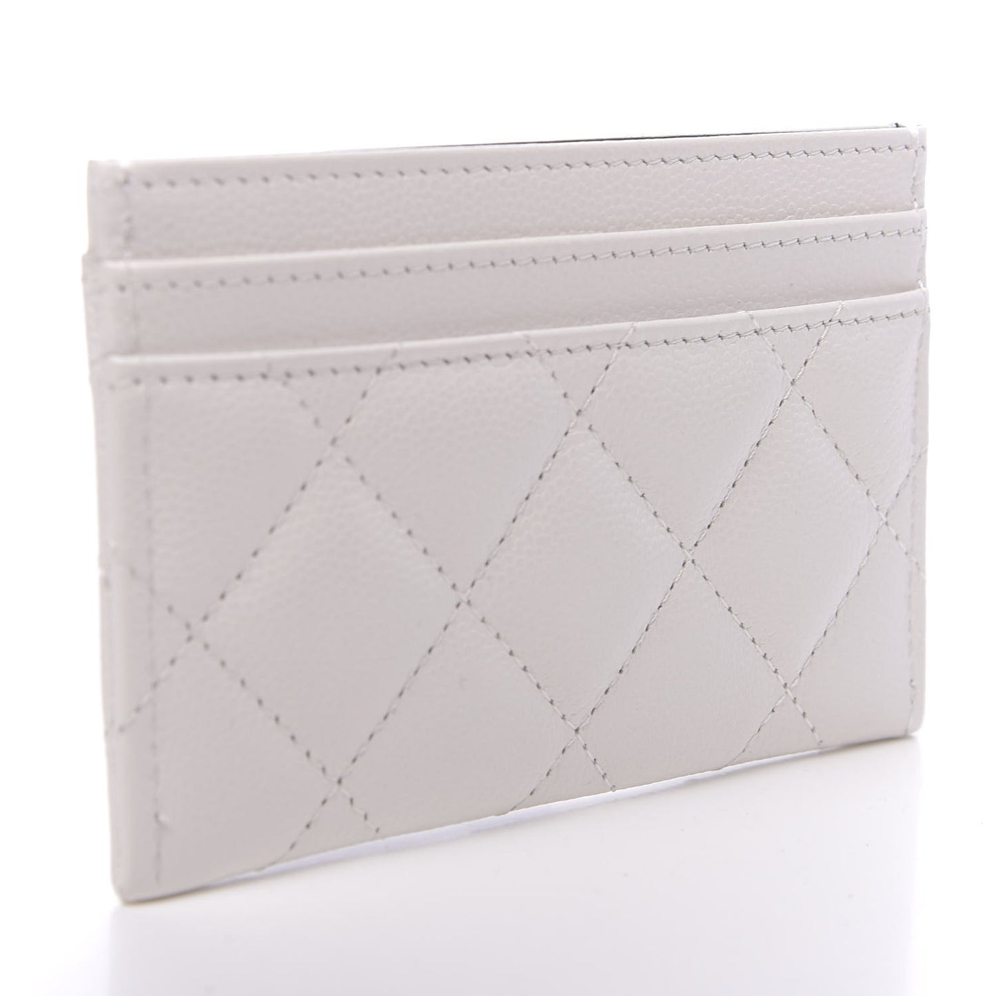 Caviar Quilted My Everything Card Holder White Black