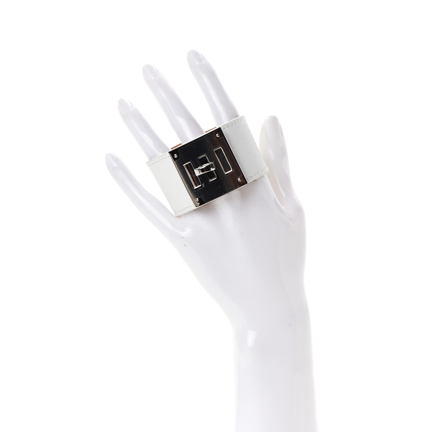 Epsom Kelly Dog Bracelet White