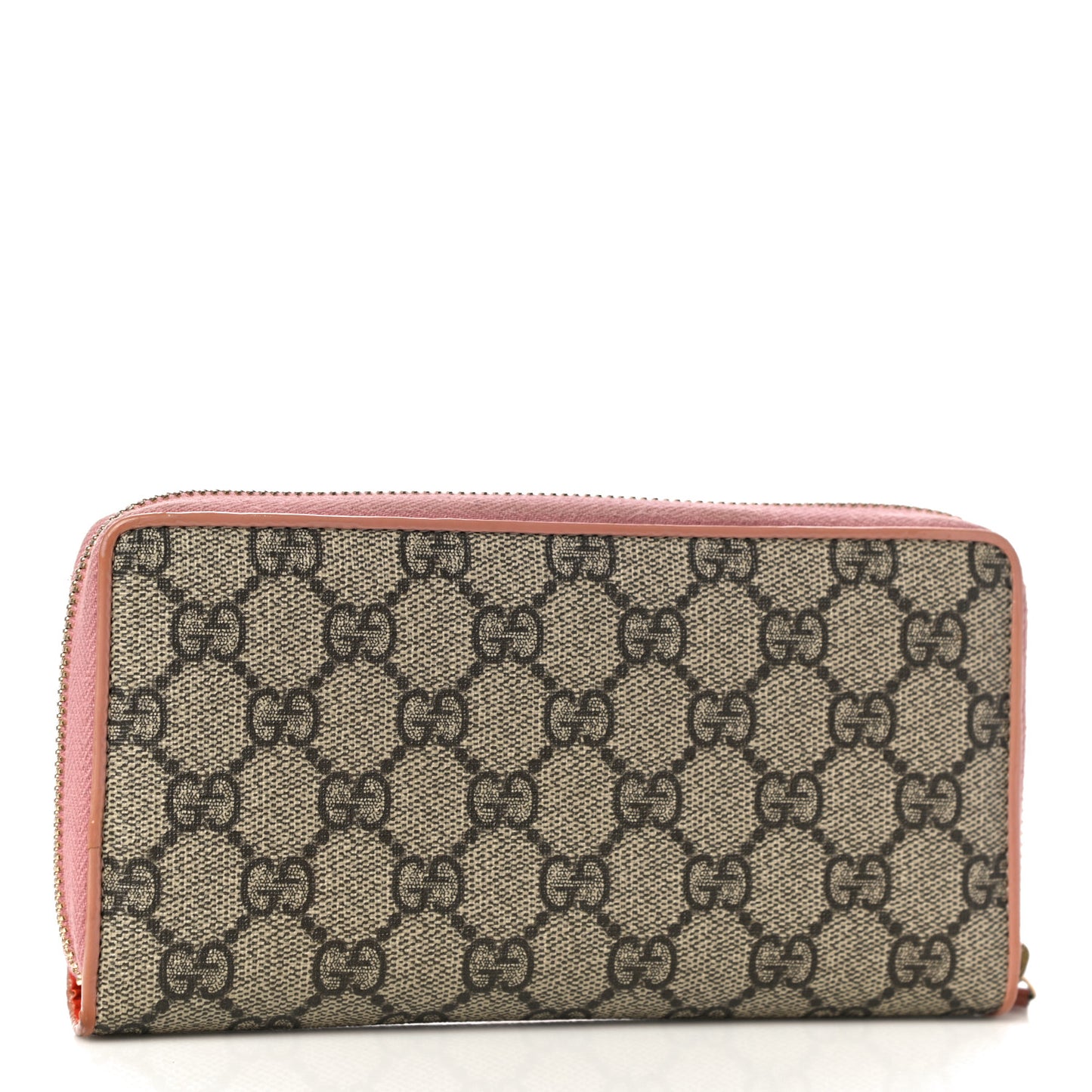 Monogram Bow Zip Around Wallet Pink