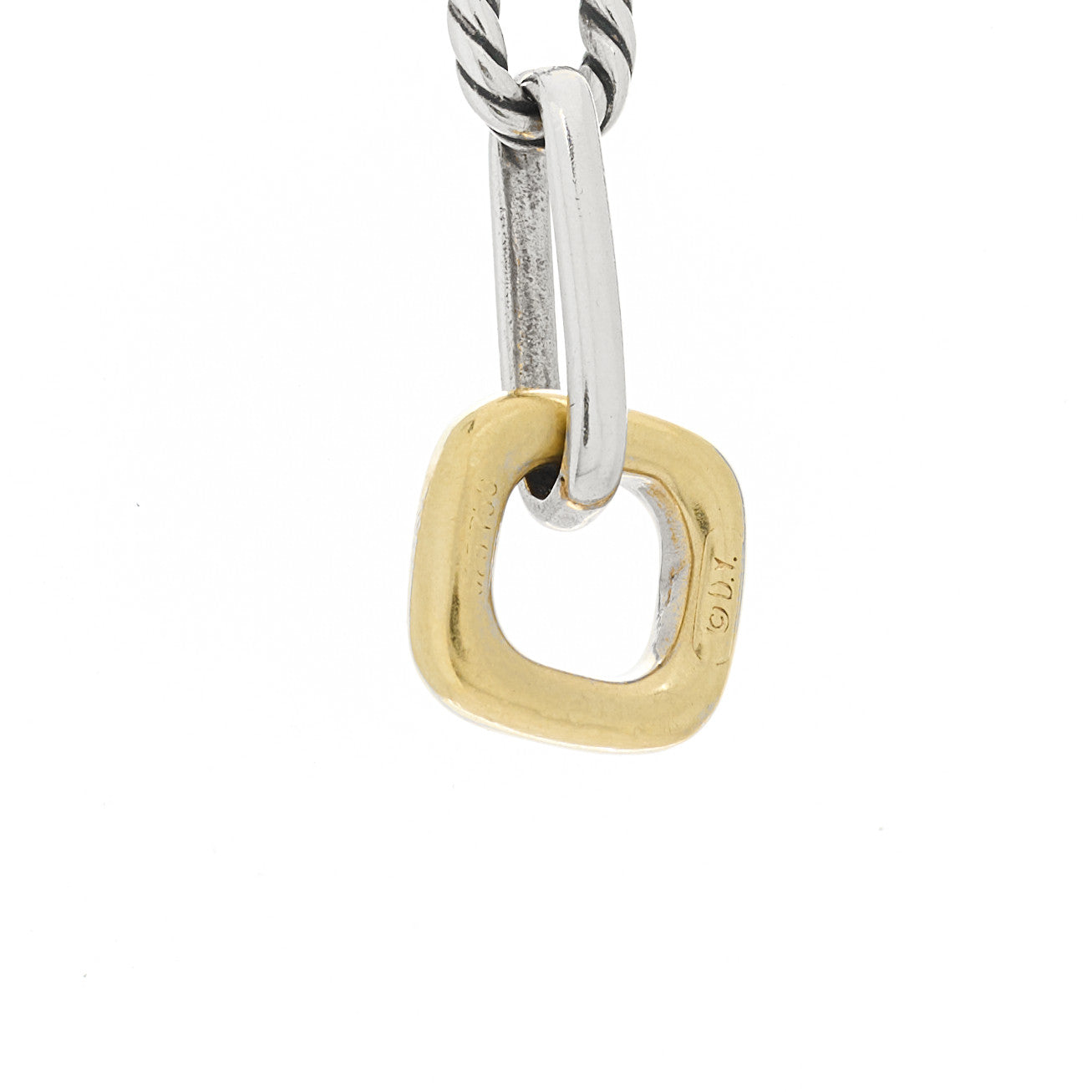 Sterling Silver 18K Yellow Gold Link Figaro Link Toggle Necklace