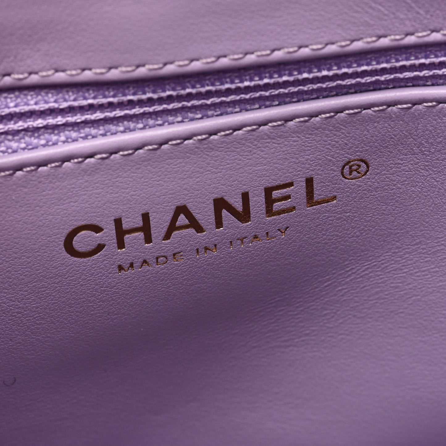 Shiny Aged Calfskin Quilted Nano Kelly Shopper Lilac