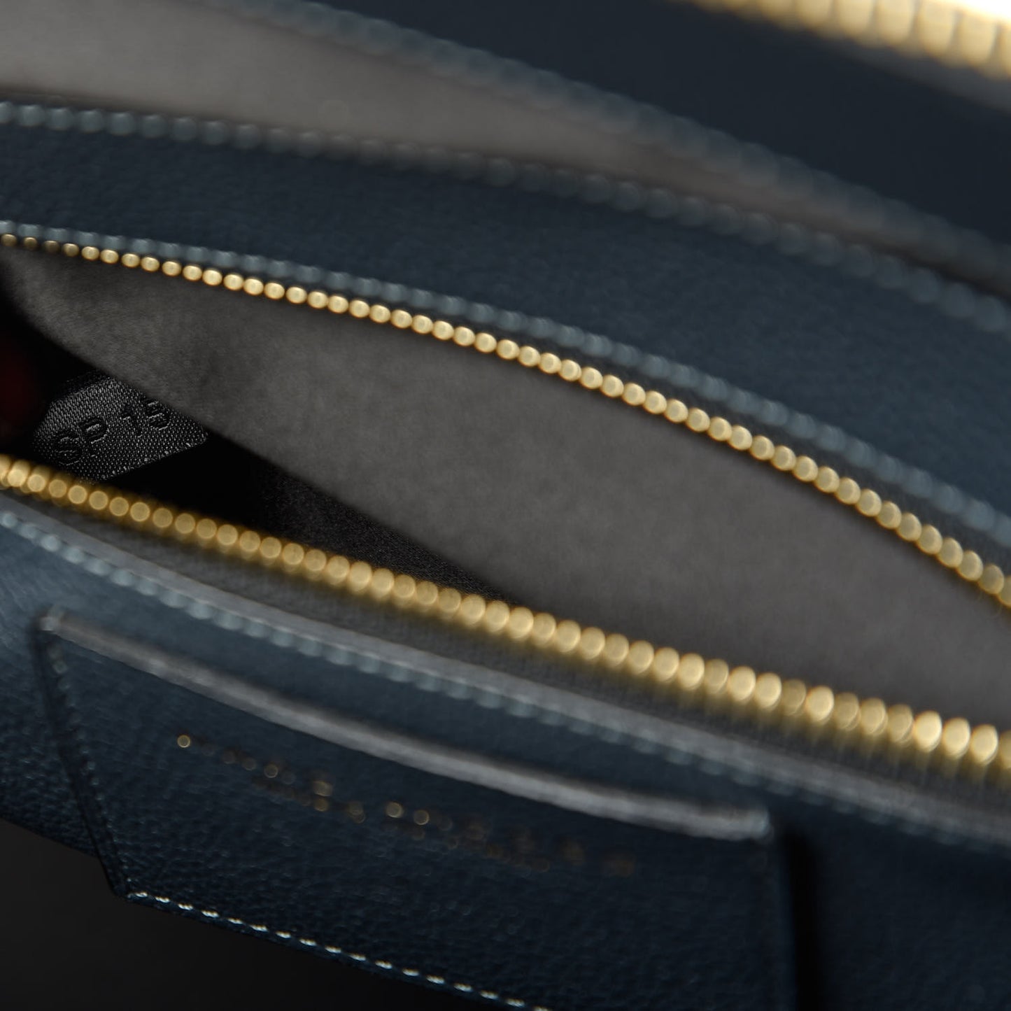 Textured Calfskin Medium Incognito Satchel Navy