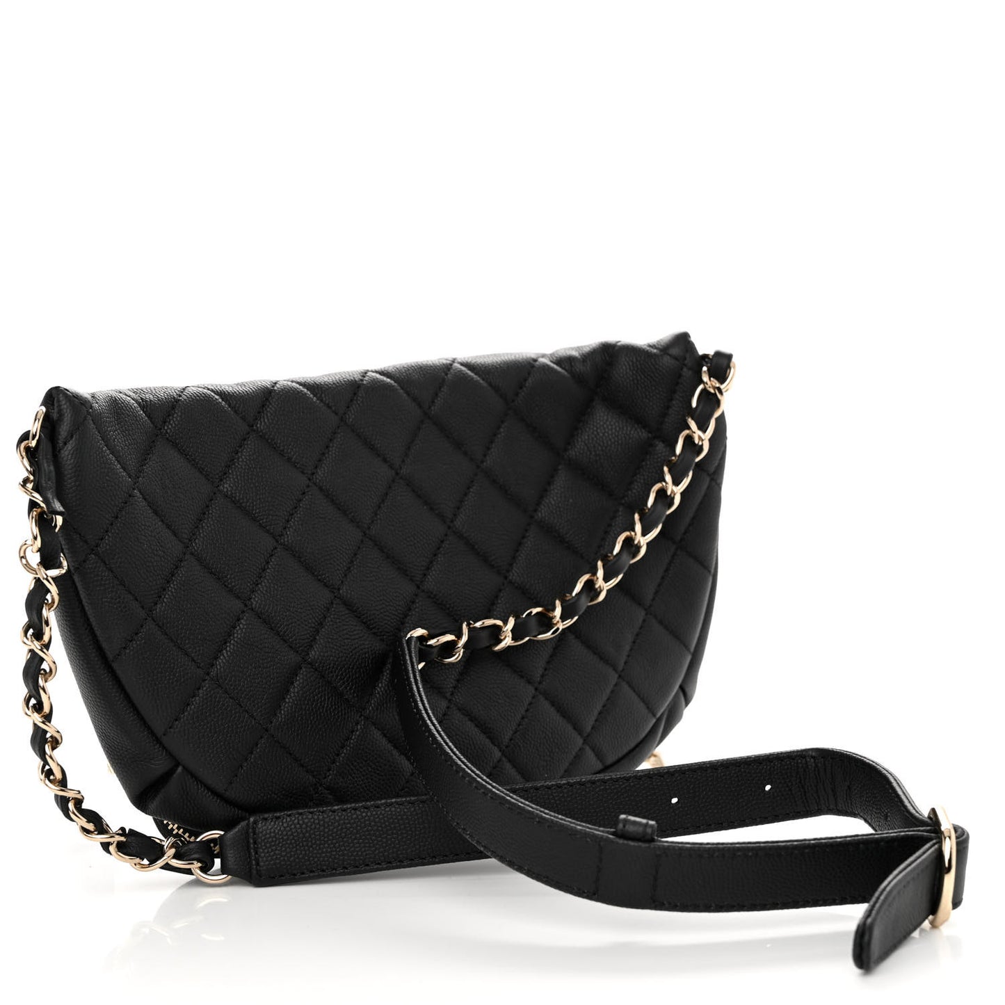 Caviar Quilted Business Affinity Waist Belt Bag Black