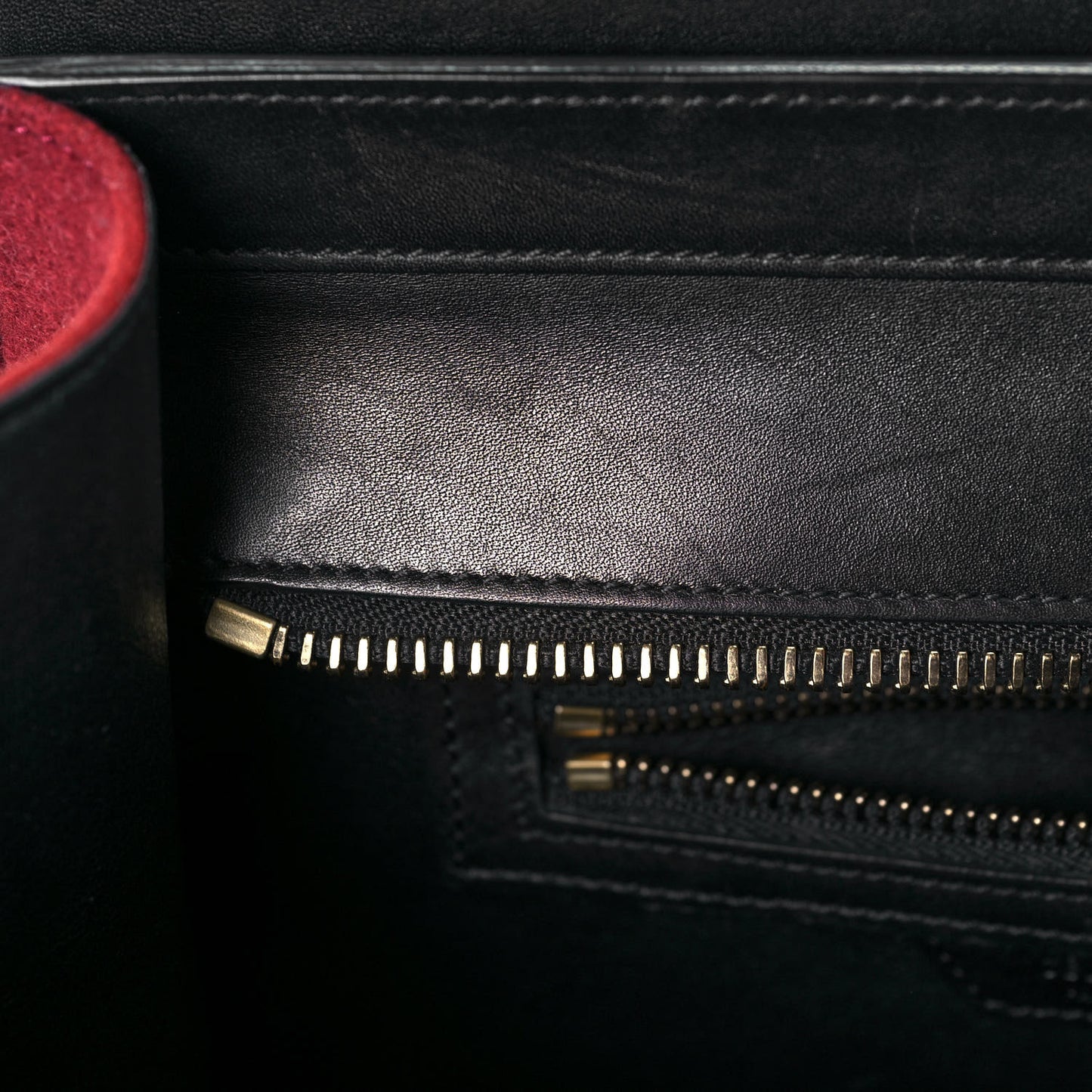 Felt Smooth Calfskin Micro Tri-Color Luggage Brown Black
