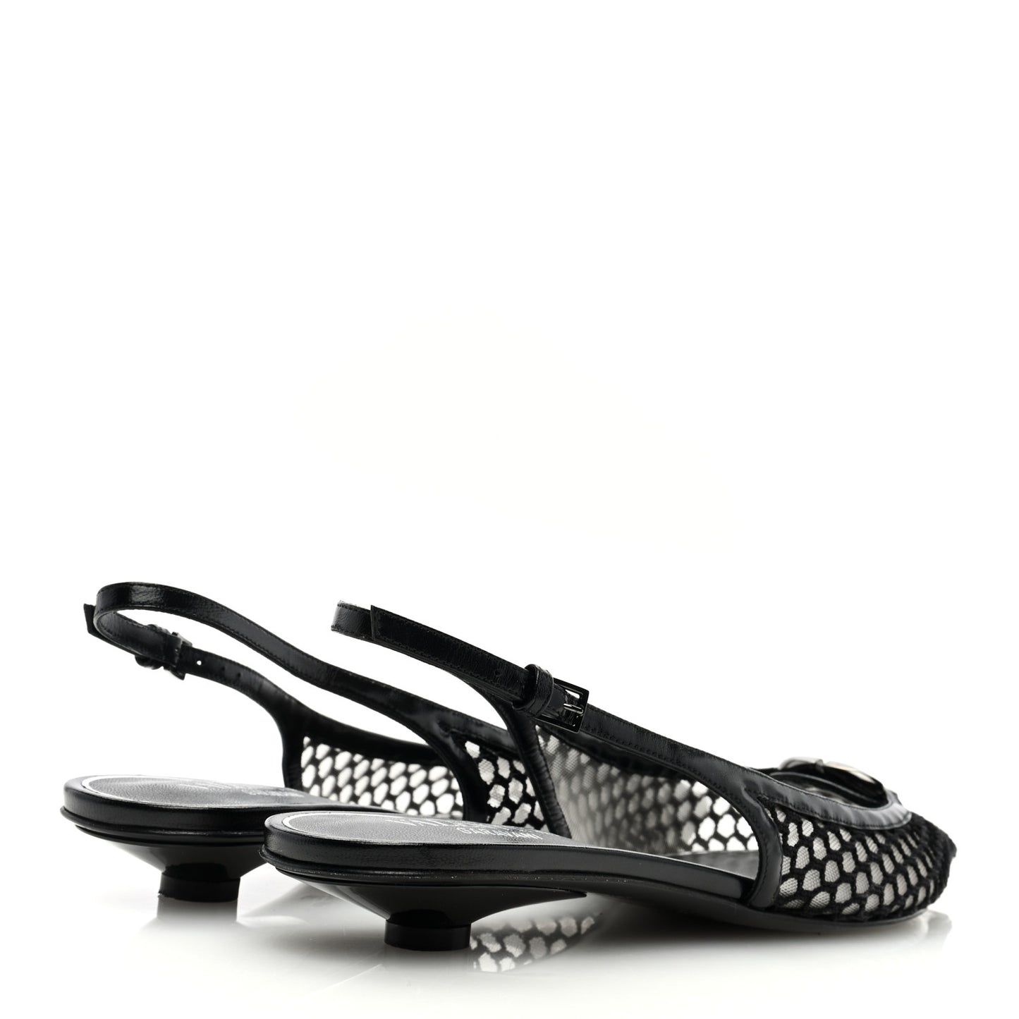 Mesh Vlogo Slingback Pumps 39 Black