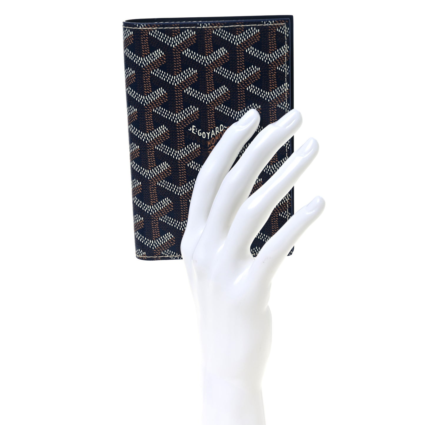 Goyardine Grenelle Passport Wallet Navy