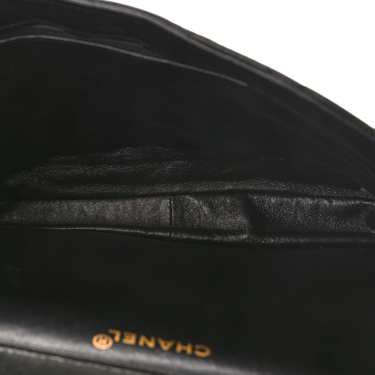 Lambskin Quilted Jumbo Double Sided Flap Black