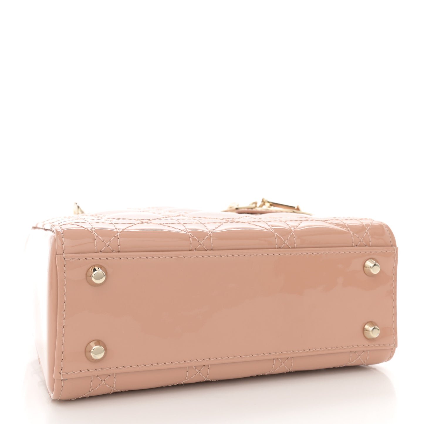 Patent Cannage Mini Lady Dior Rose Des Vents