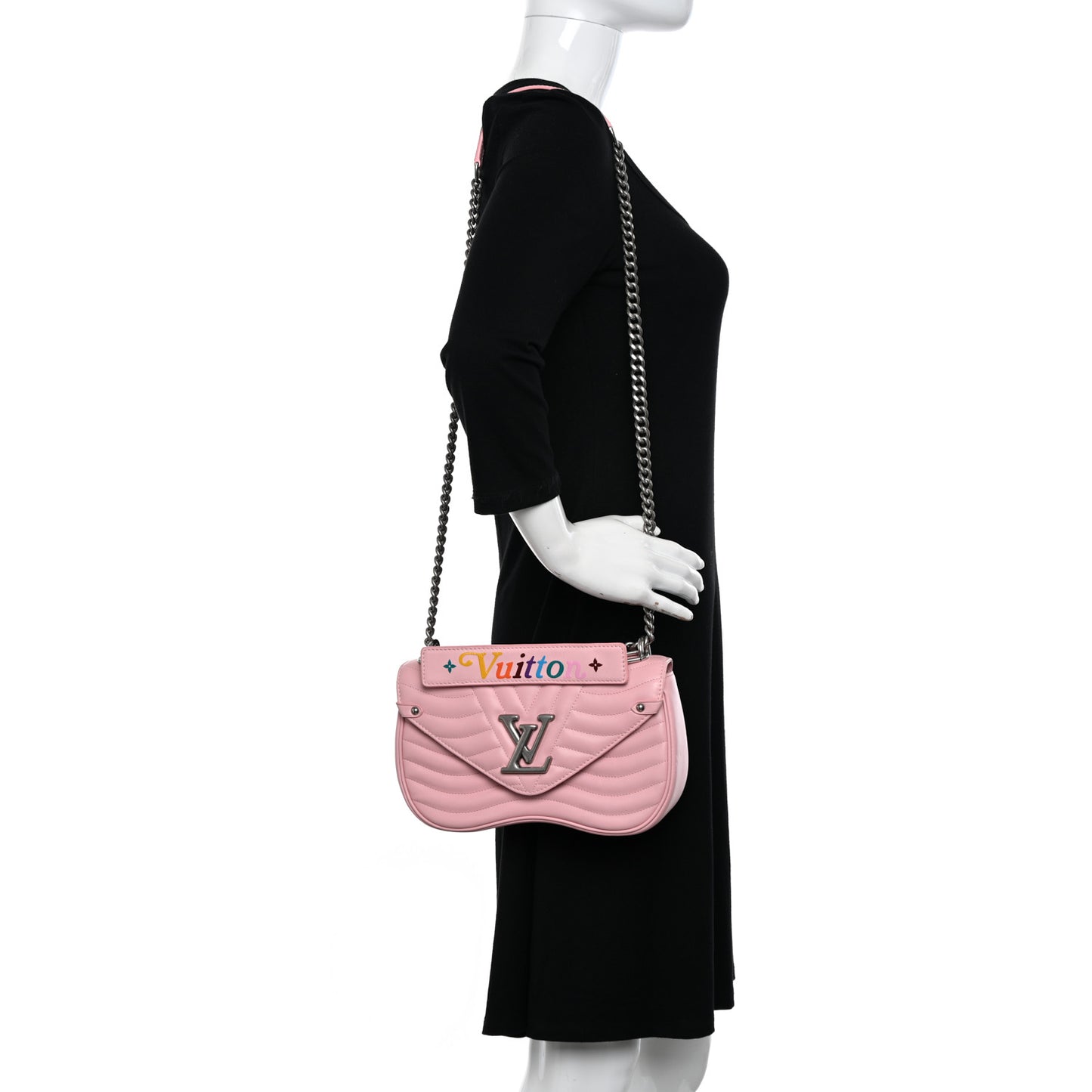 Calfskin New Wave Chain MM Smoothie Pink