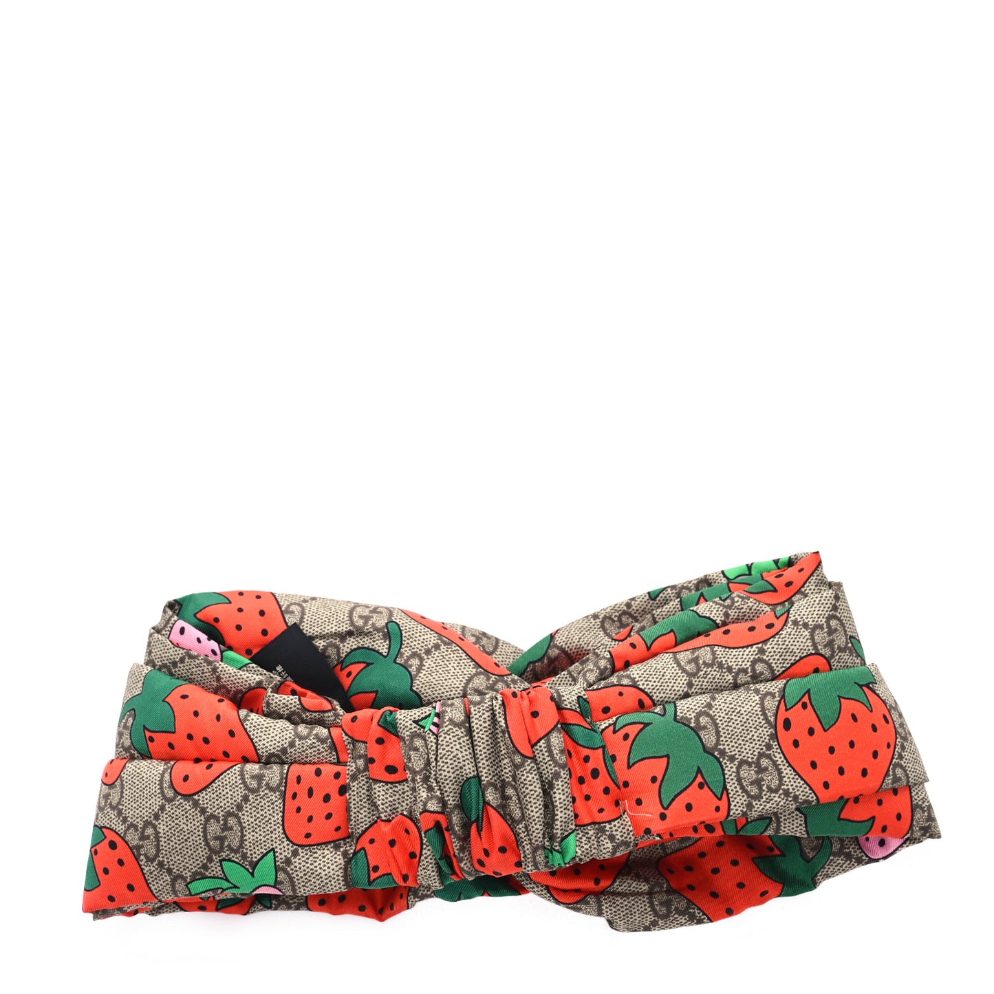 Silk Monogram Strawberry Print Headband M