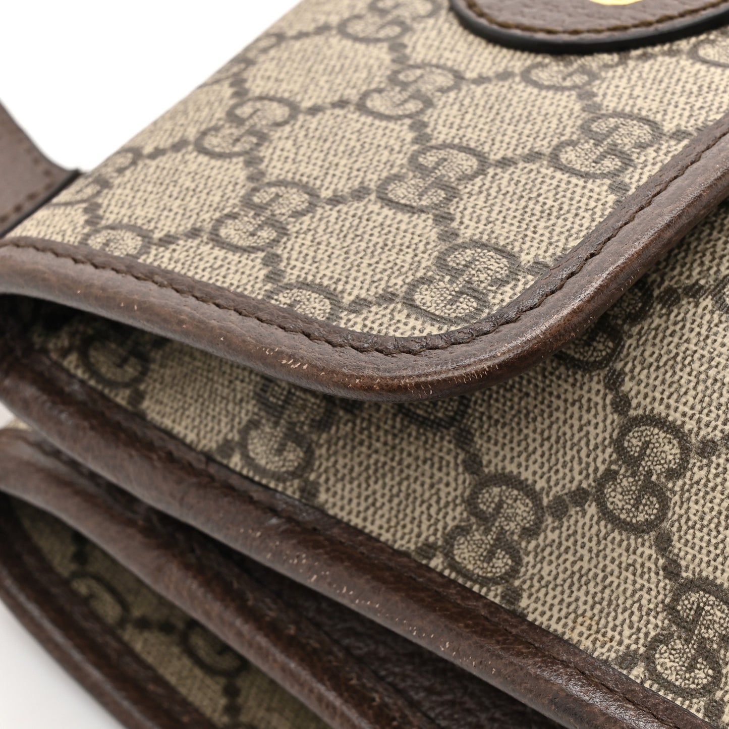 GG Supreme Monogram Web Small Neo Vintage Double Flap Messenger Bag Beige New Acero