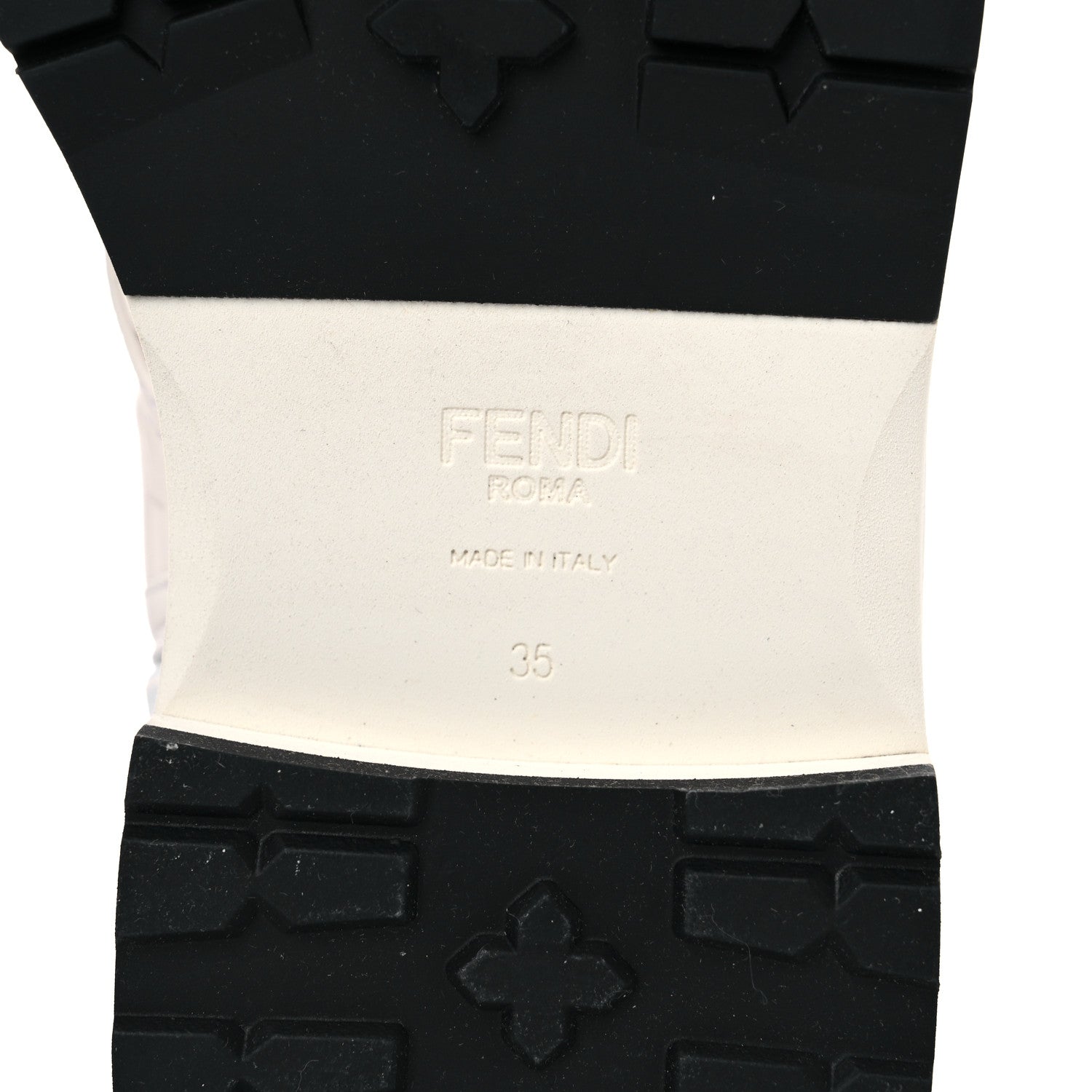 Fendi Nappa FF Embossed Womens Biker Boots 35 Snow 6 of 11