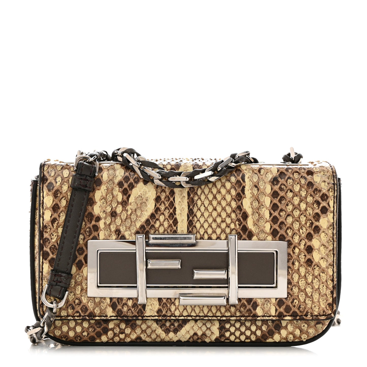 Snakeskin 3Baguette Shoulder Bag Natural Multicolor