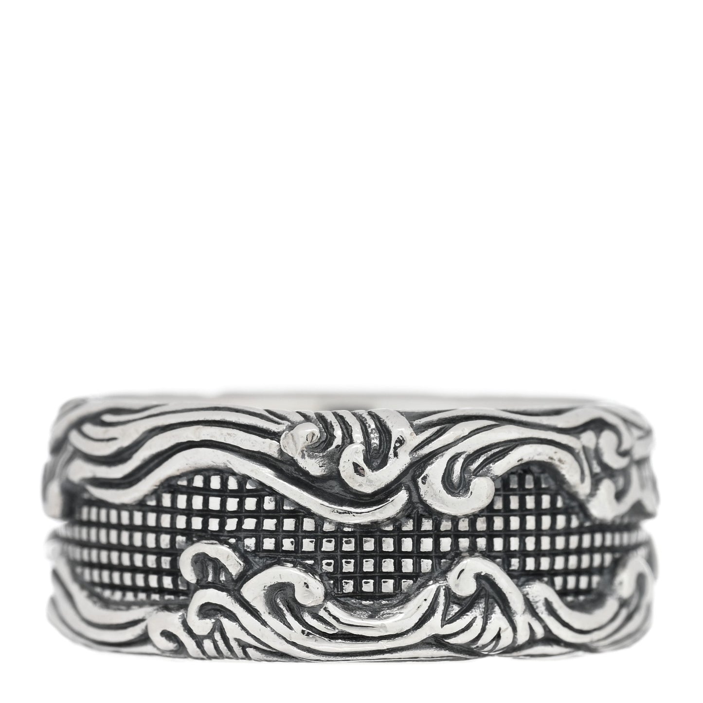 Sterling Silver Waves Band Ring 60 9
