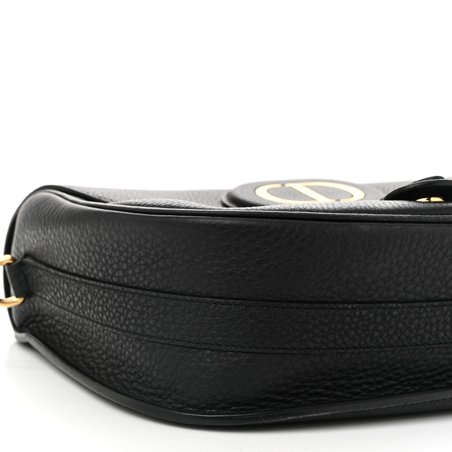 Grained Calfskin Large Bobby Flap Black