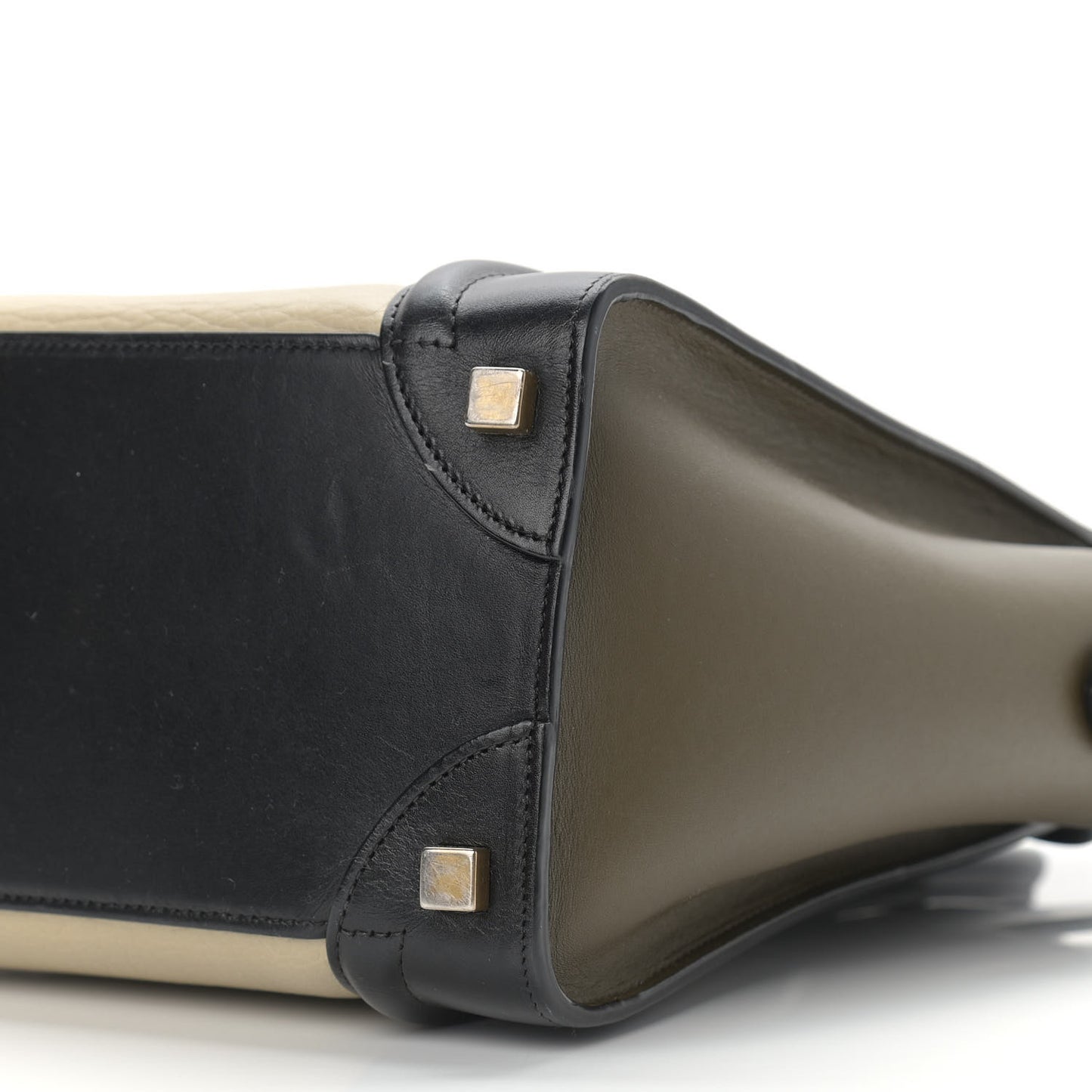 Textured Calfskin Micro Tri-Color Luggage Olive