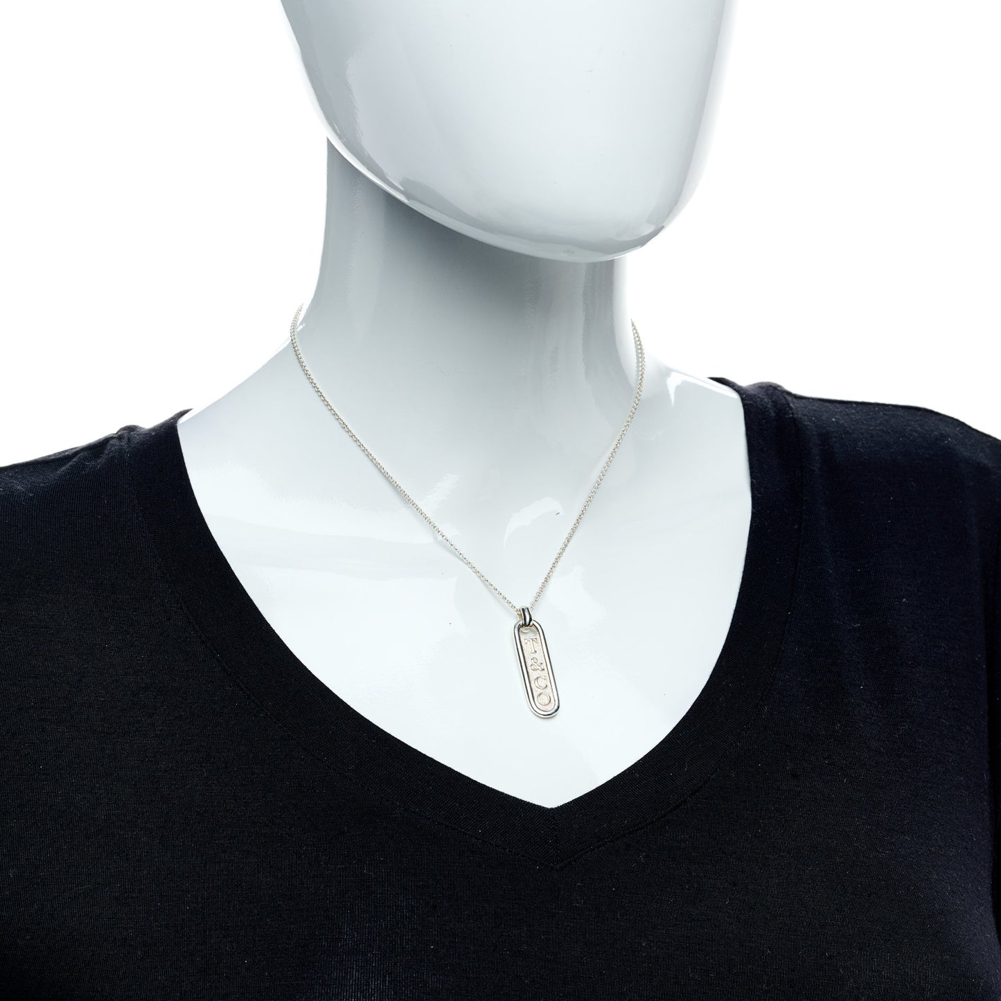 Sterling Silver Zipper Bar Pendant Necklace