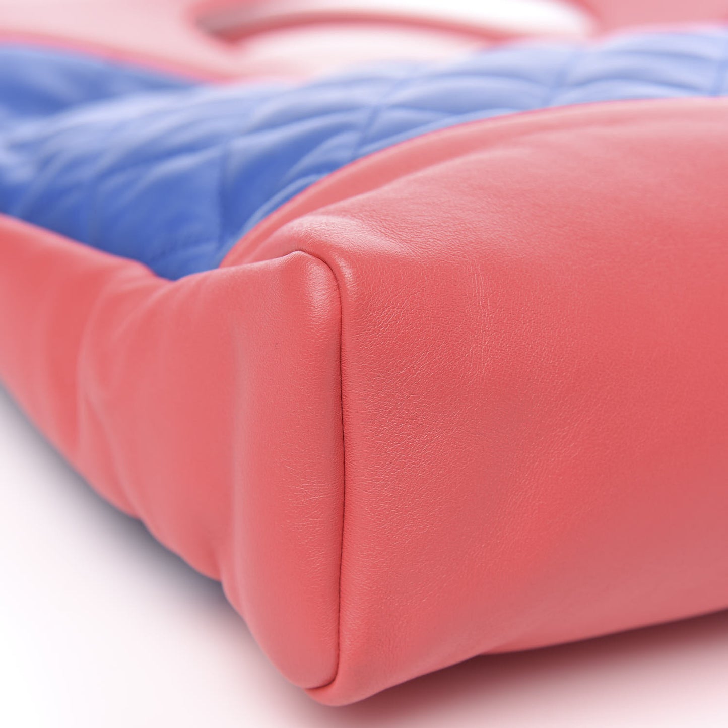 Aged Calfskin Quilted Large 31 Shopping Bag Red Blue