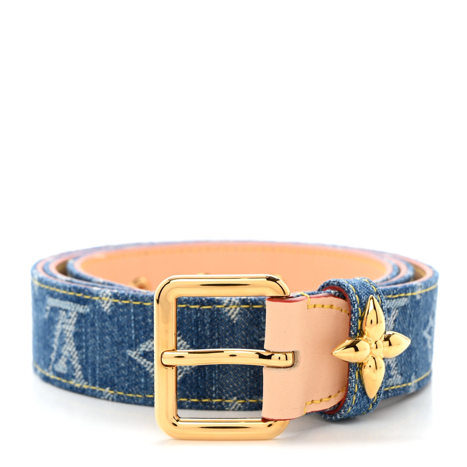 Louis Vuitton Denim Flowergram Ardillon 30mm Belt 90 36 Blue