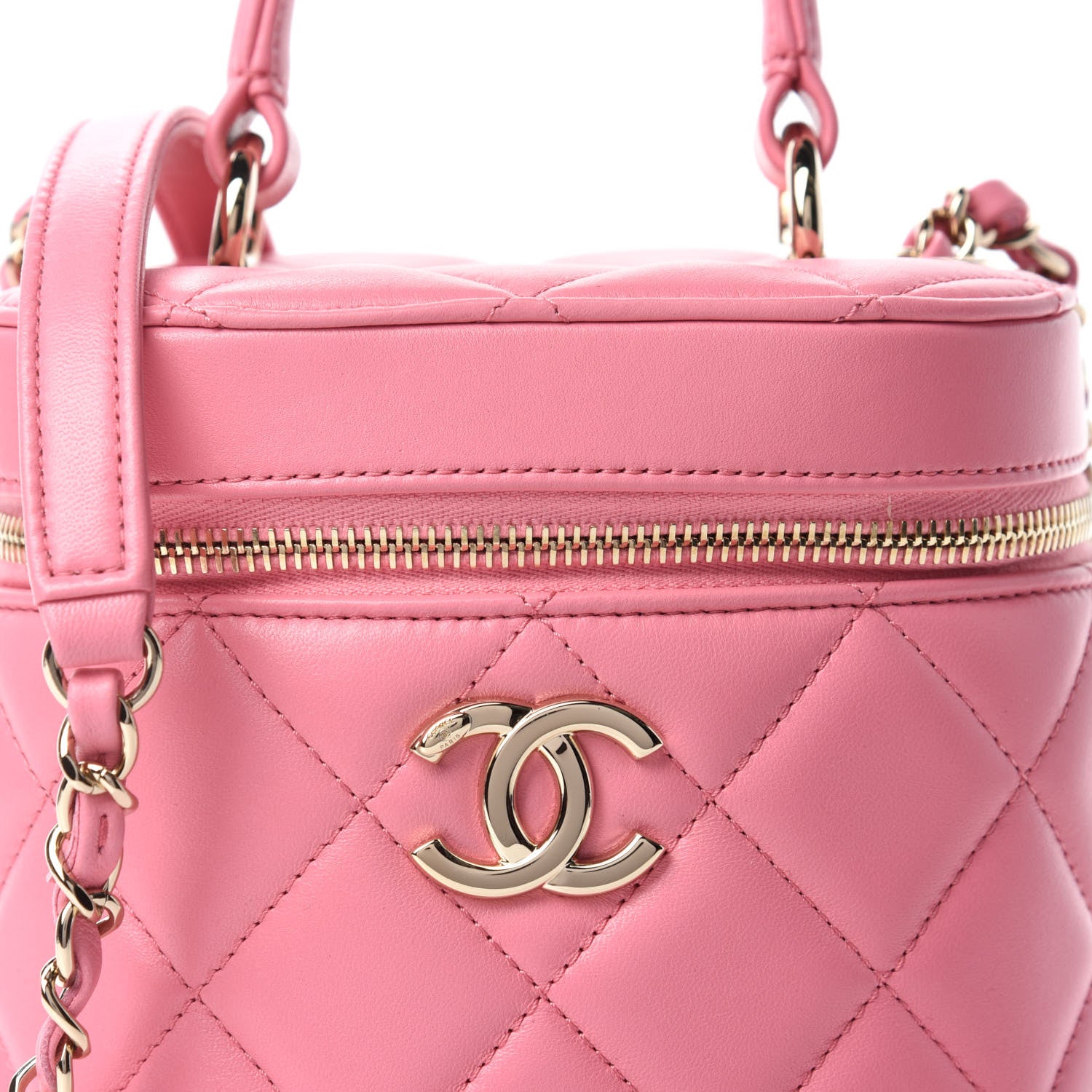 Chanel Lambskin Quilted Trendy Vanity Case Pink 10 of 11