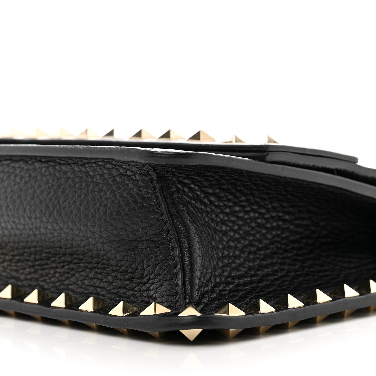 Valentino Garavani Pebbled Calfskin Rockstud Side Slip Crossbody Black 8 of 8