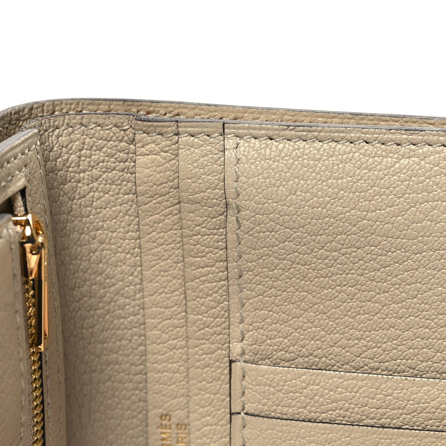 Hermes Ostrich Bearn Compact Wallet Trench 10 of 13