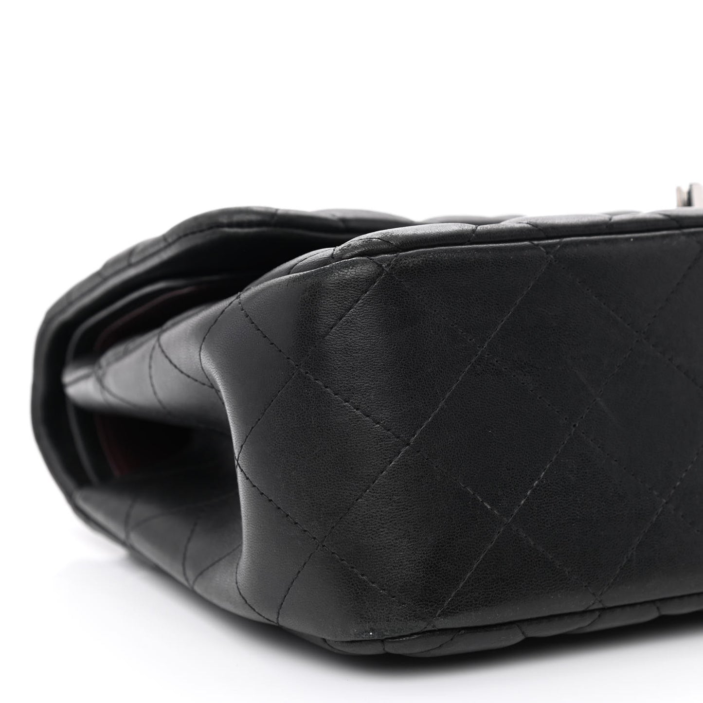 Lambskin Quilted Jumbo Double Flap Black