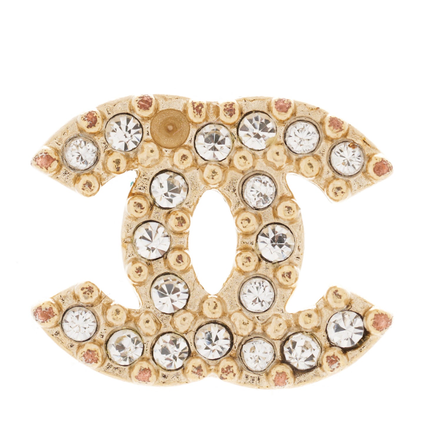 Crystal Timeless CC Earrings Light Gold